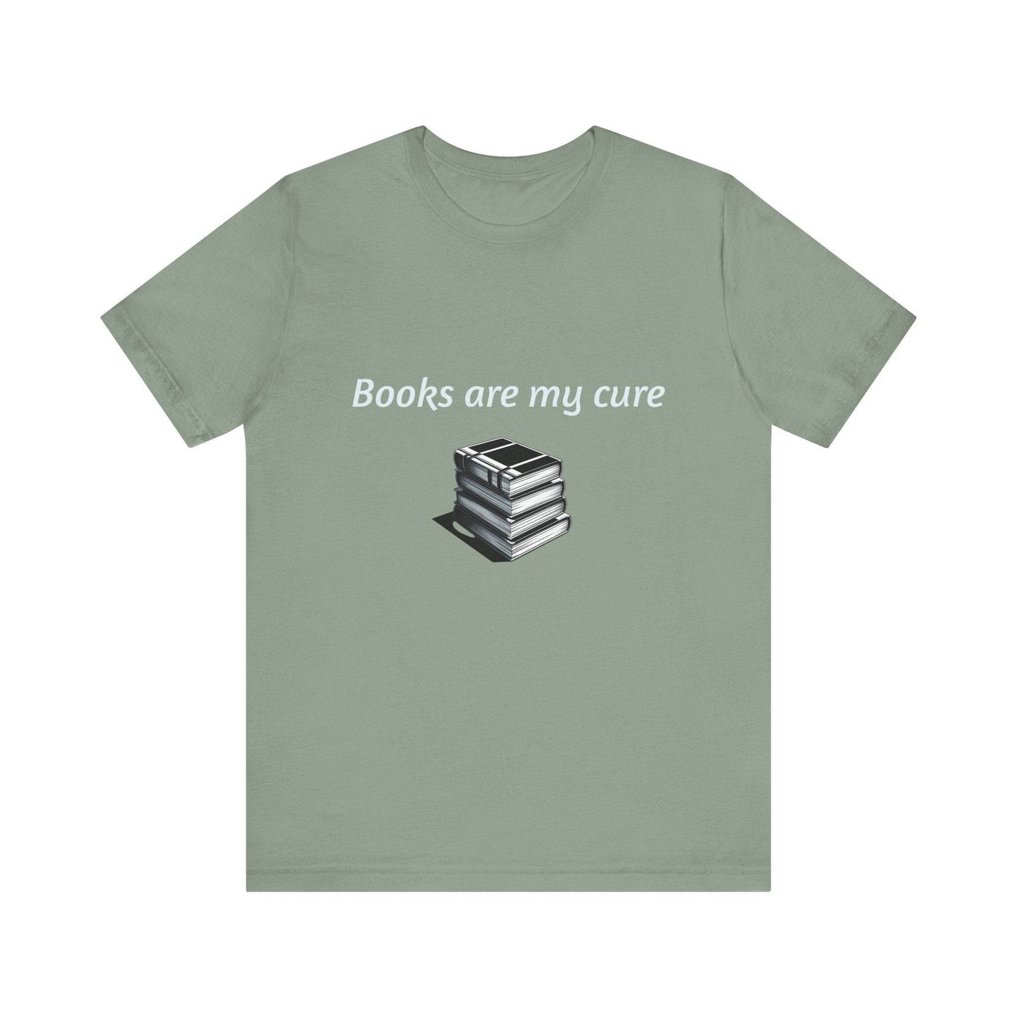 Inspirational Unisex Short Sleeve Tee - Books are my cure - The Dreamer's Bookshop.