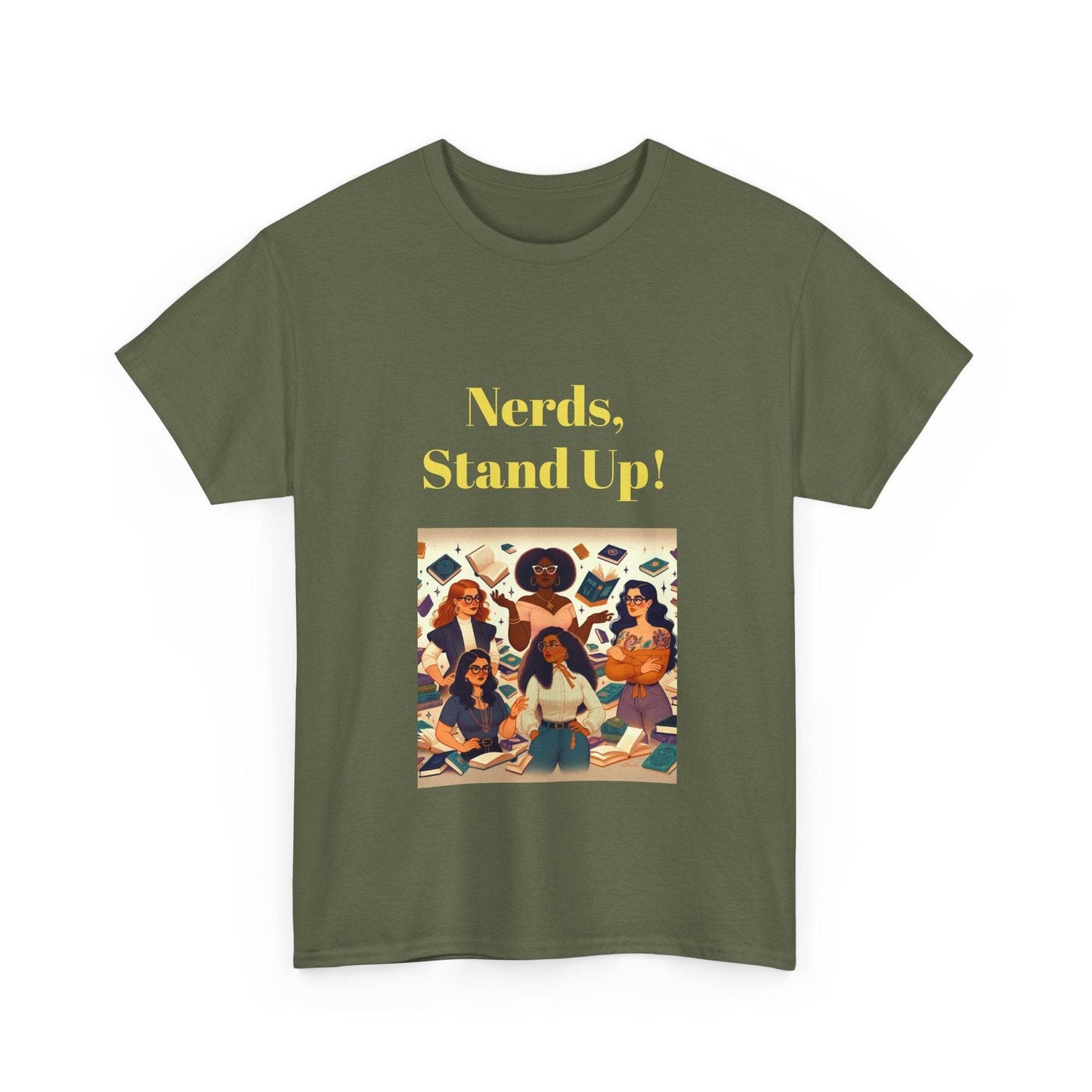 Nerds Stand Up - Unisex Heavy Cotton Tee - Book Lovers - The Dreamer's Bookshop.