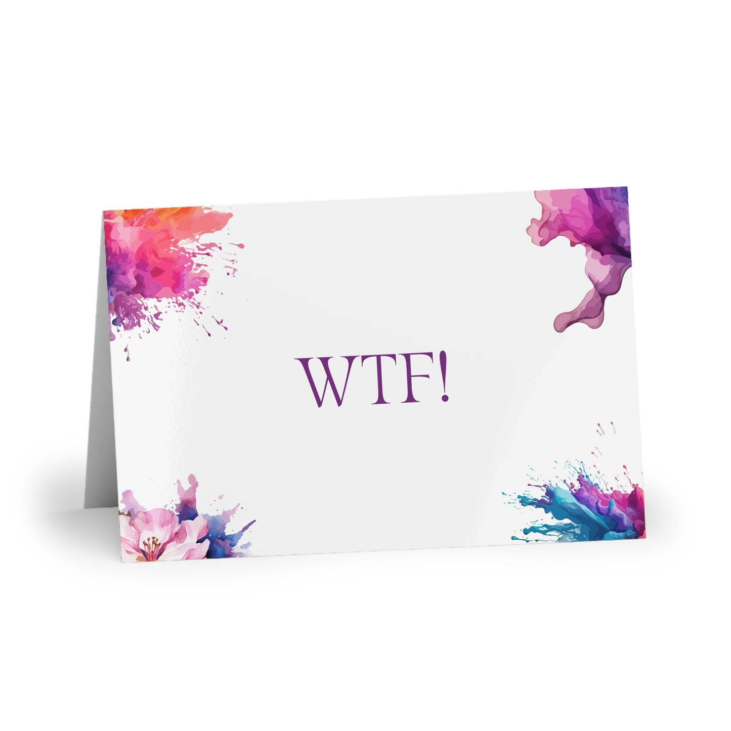 Watercolor Art Exclamation Card "WTF" Joyful Print - The Dreamer's Bookshop.