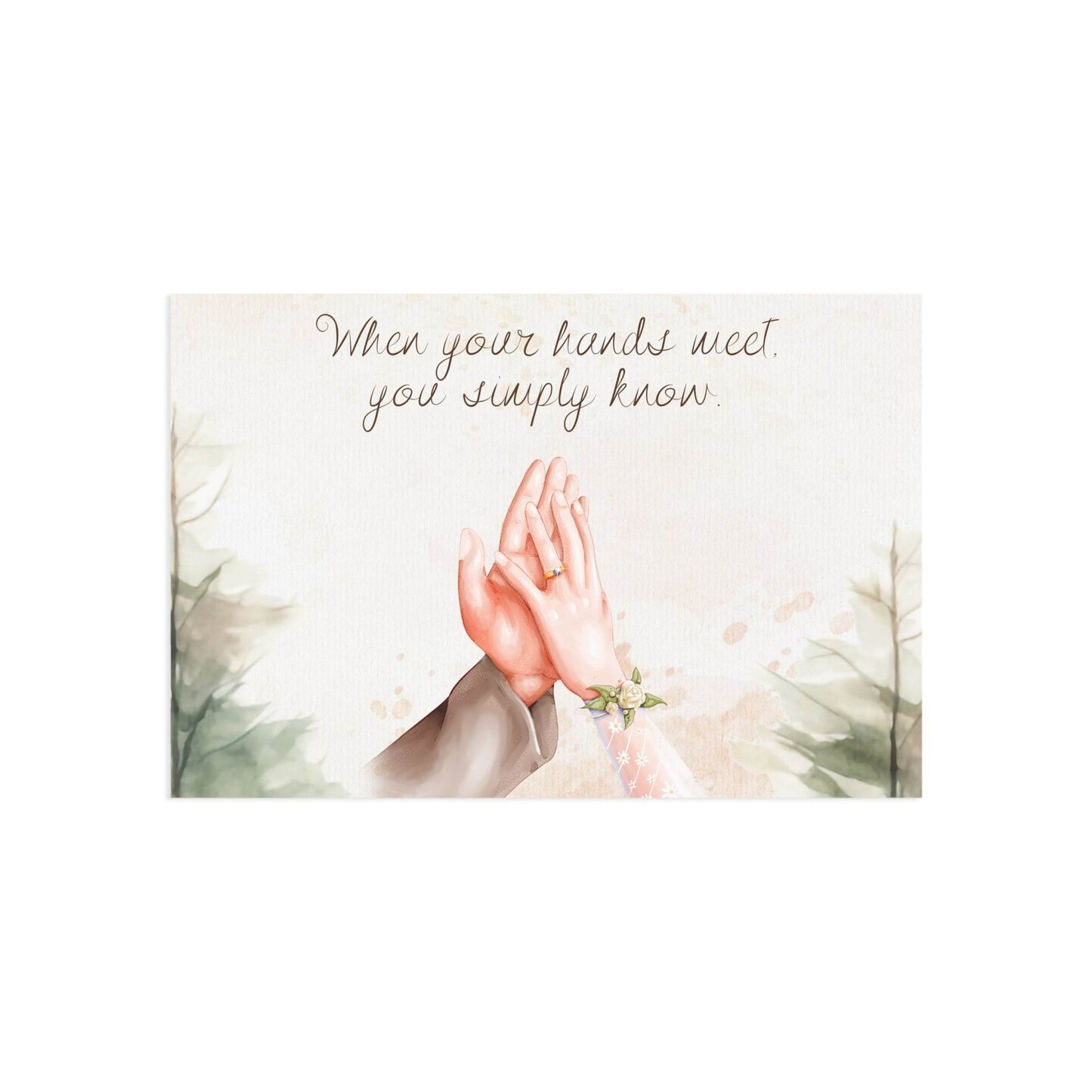 The Dreamer's Bookshop Cute "Your Hands" Wedding Card - The Dreamer's Bookshop.