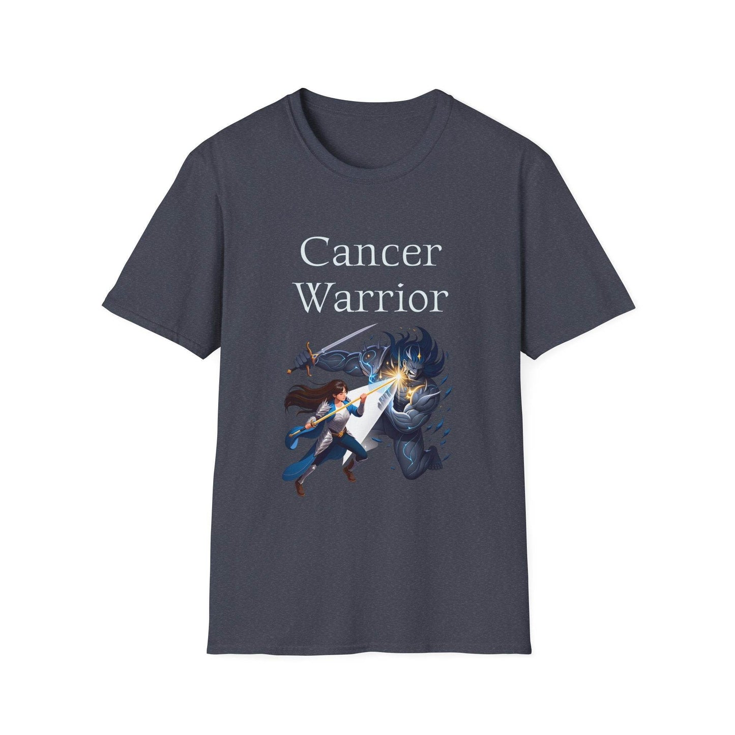 Cancer Warrior Unisex Softstyle T-Shirt - Empowering Battle for Women's Health - The Dreamer's Bookshop.