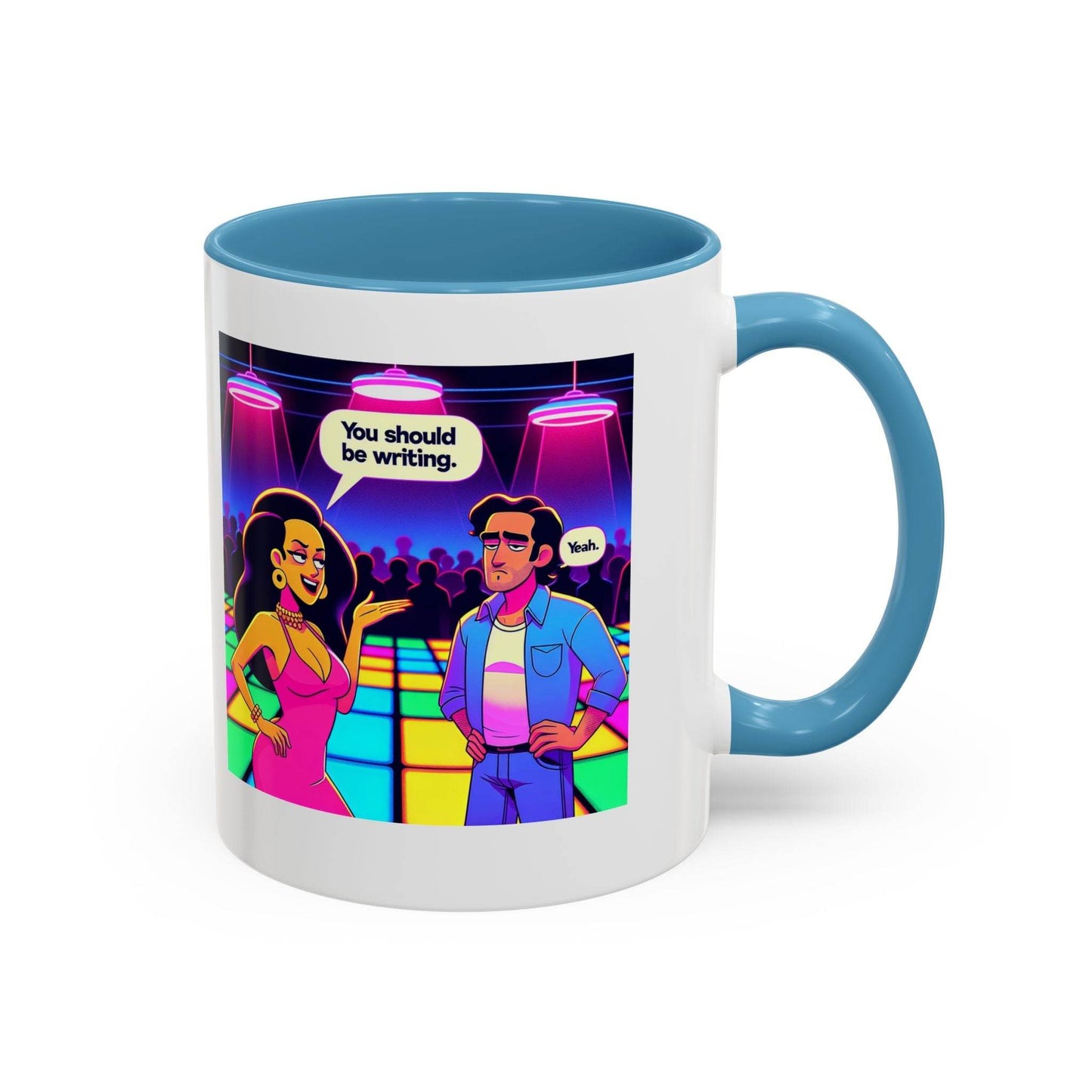 Retro Vibe Accent Coffee Mug - You should be writing - The Dreamer's Bookshop.