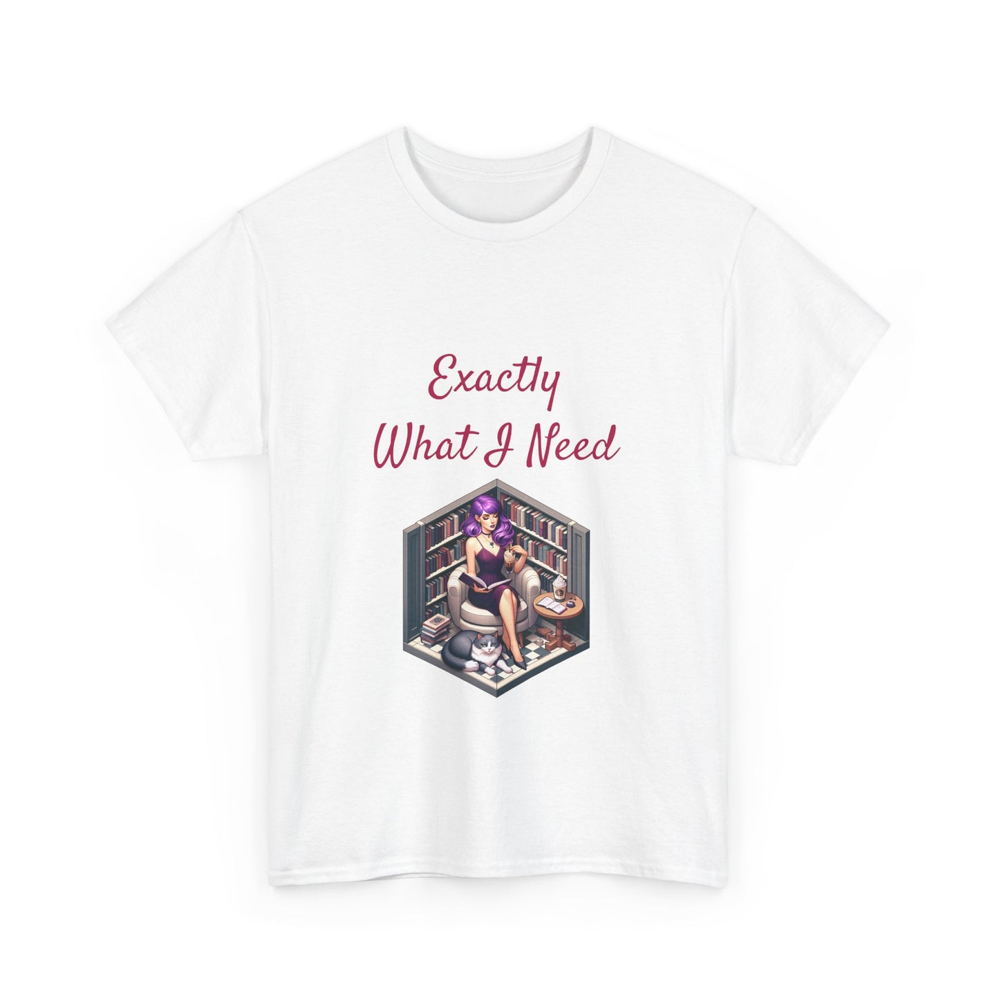 Book Lover's Unisex Heavy Cotton Tee - "What I Need" - The Dreamer's Bookshop.