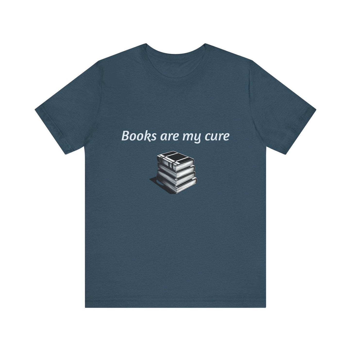 Inspirational Unisex Short Sleeve Tee - Books are my cure - The Dreamer's Bookshop.