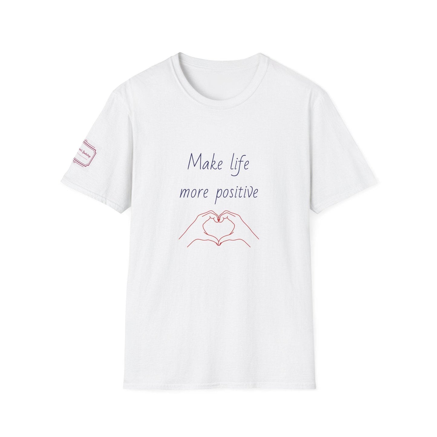 Positive Vibe Unisex Softstyle T-Shirt - 'Make Life More Positive' - The Dreamer's Bookshop.