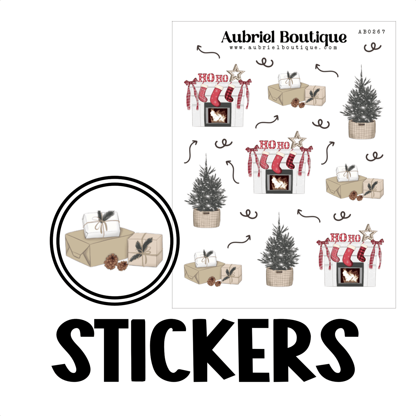 AubrielBoutique - Stickers voor Kerstmis, planner — AB0267 - The Dreamer's Bookshop.