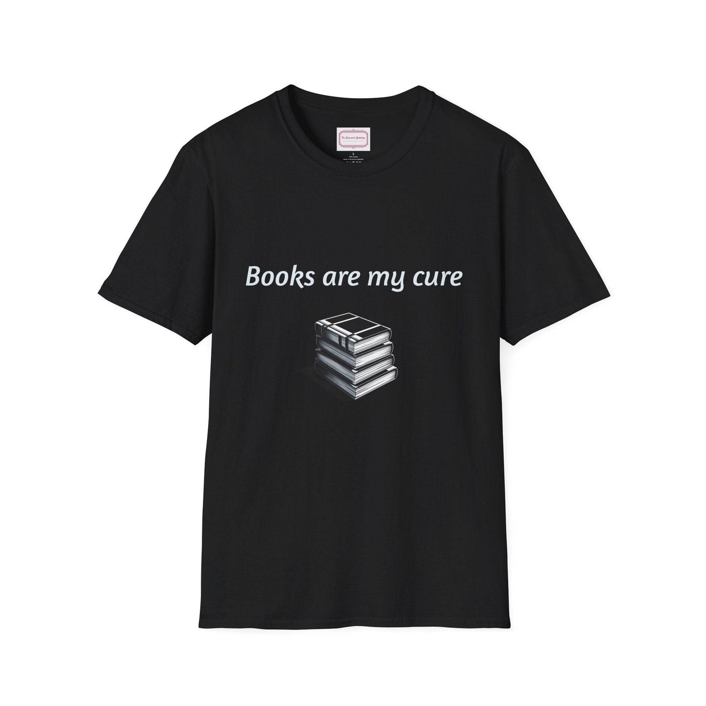 Inspirational Unisex Softstyle T-Shirt - Books are my cure - The Dreamer's Bookshop.