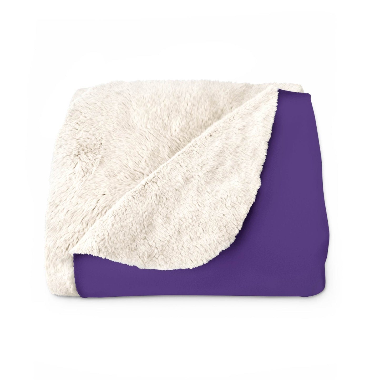 Purple Cozy Sherpa Fleece Blanket - 'The Dreamer's Bookshop' Design - The Dreamer's Bookshop.