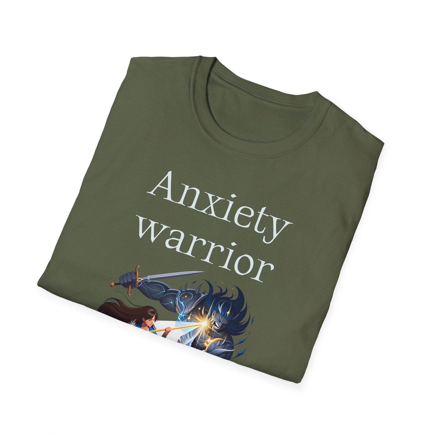 Anxiety Warrior Unisex Softstyle T-Shirt - What's Your Battle? - The Dreamer's Bookshop.