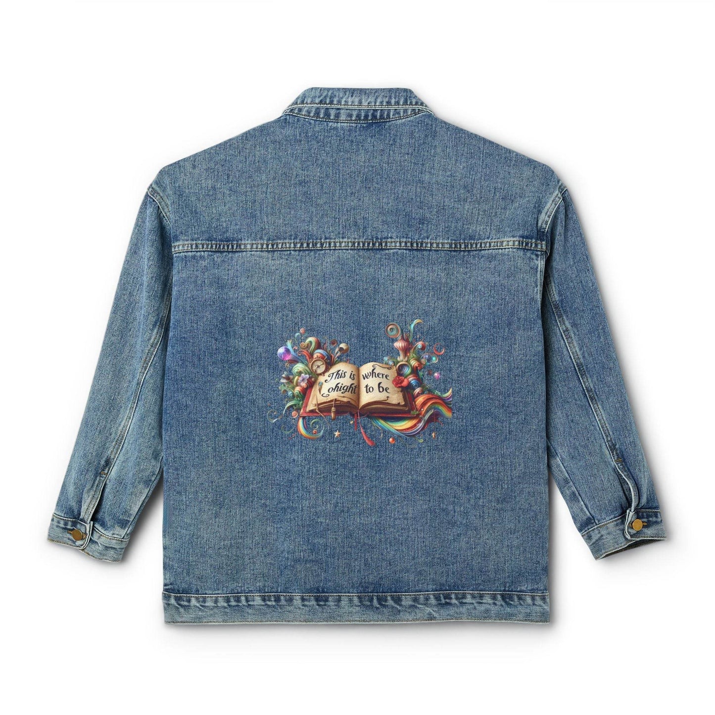 Women’s Denim Jacket with Inspirational Quote - Perfect Summer Layering - The Dreamer's Bookshop.
