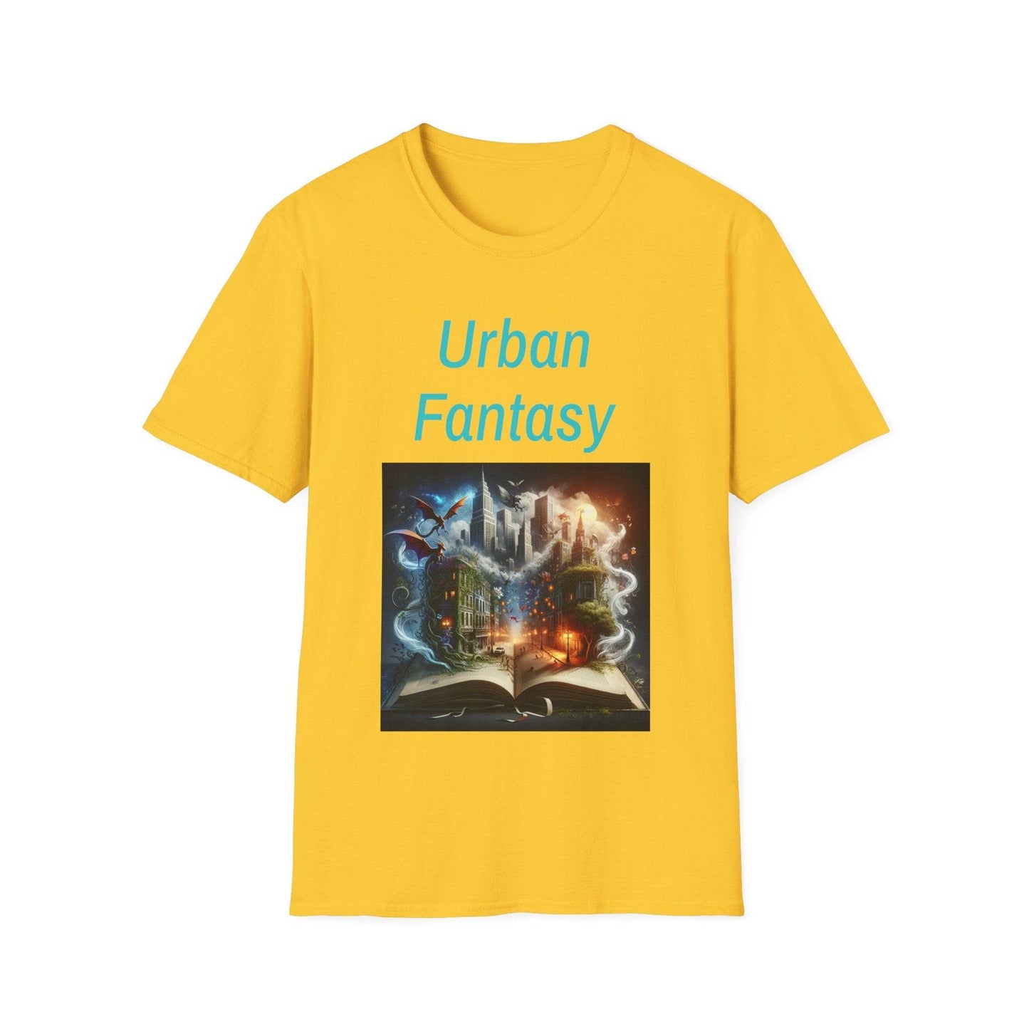 Urban Fantasy Unisex Softstyle T-Shirt - Dreamy Book Design for Book Lovers - The Dreamer's Bookshop.