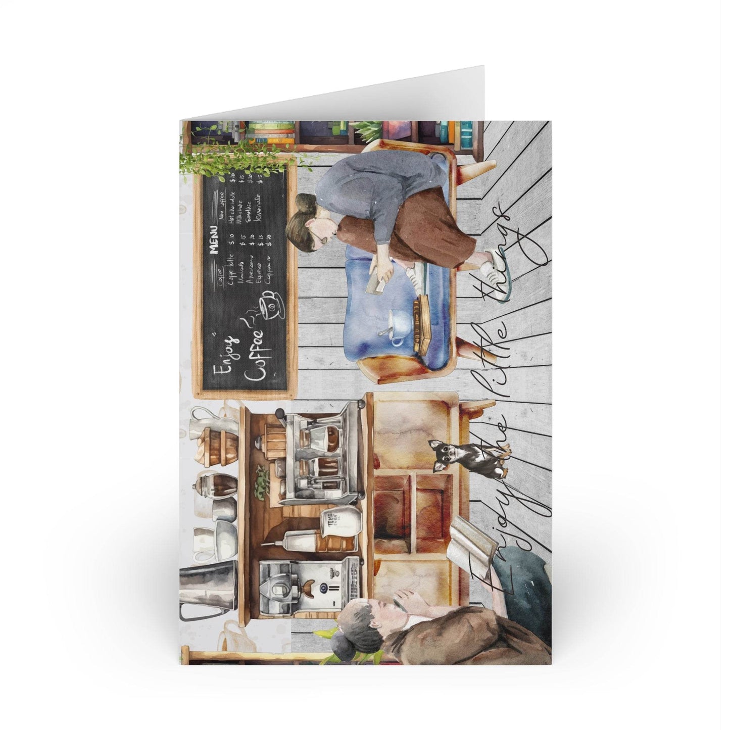The Dreamer's Bookshop "Coffee Shop" Enjoy the Little Things Card - The Dreamer's Bookshop.
