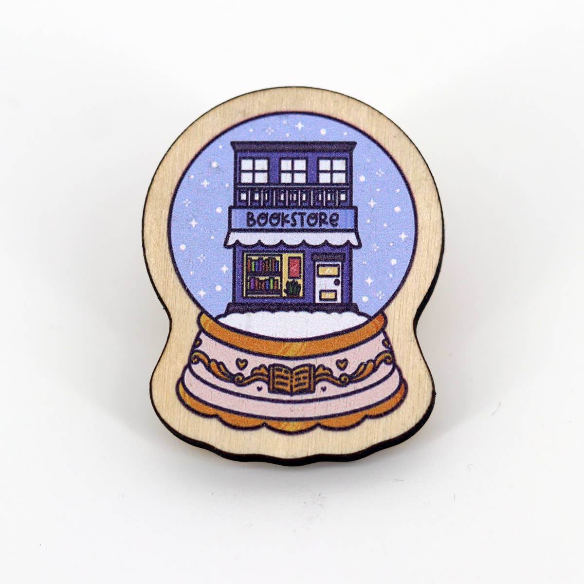 Wooden Pin Snowglobe Bookstore - The Dreamer's Bookshop.