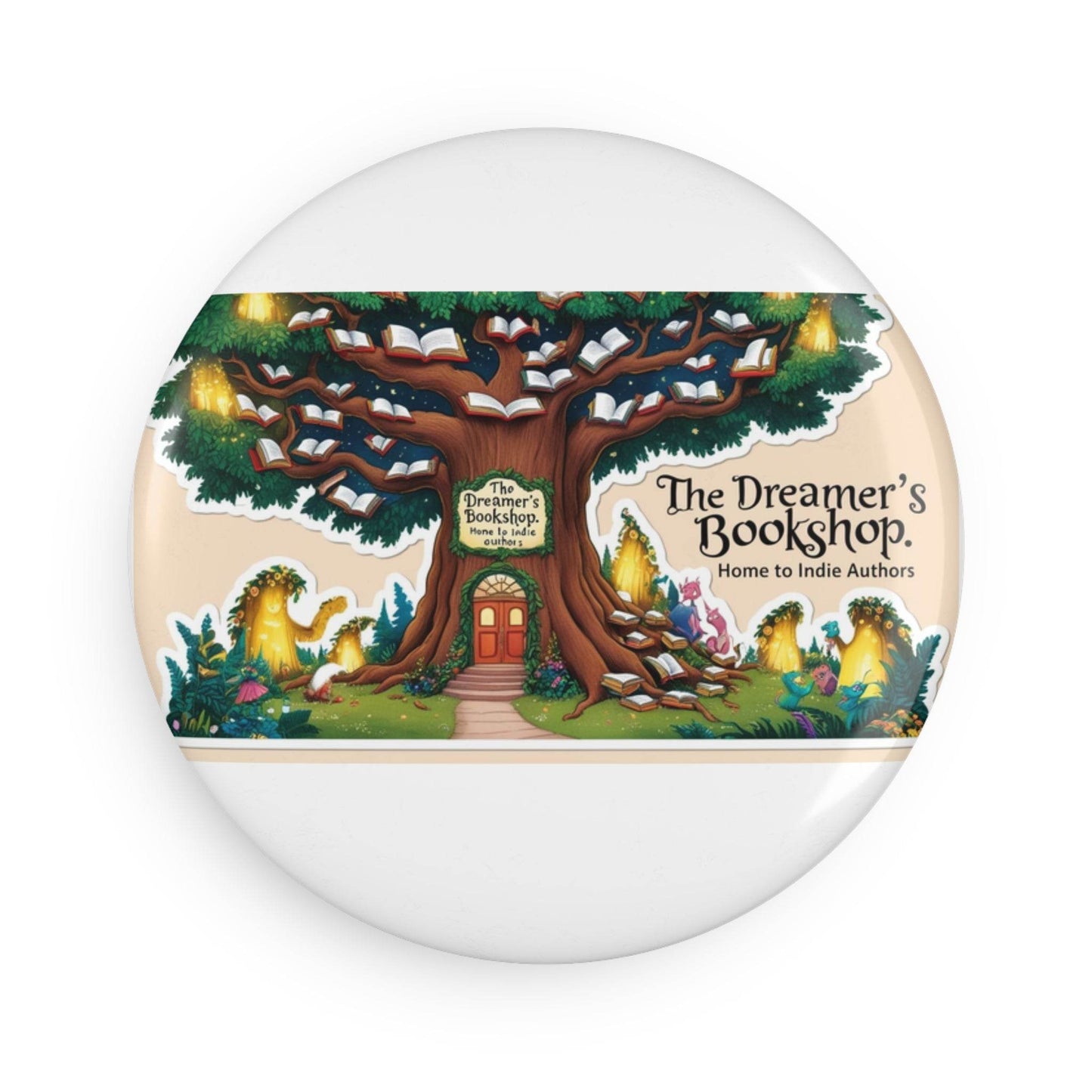 Indie Authors Button Magnet - Home to Indie Authors - Creative Gift for Book Lovers - The Dreamer's Bookshop.