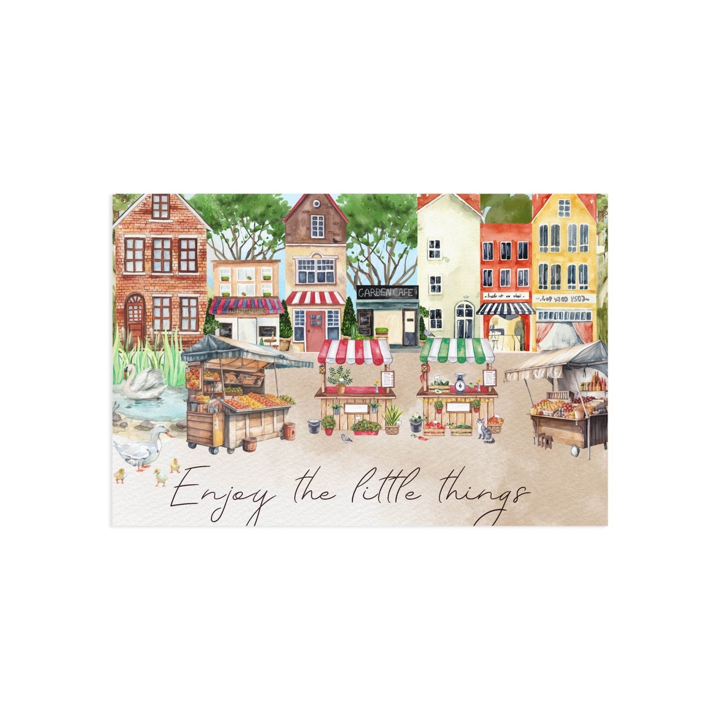 The Dreamer's Bookshop "Small Town Market" Enjoy the Little Things Card - The Dreamer's Bookshop.