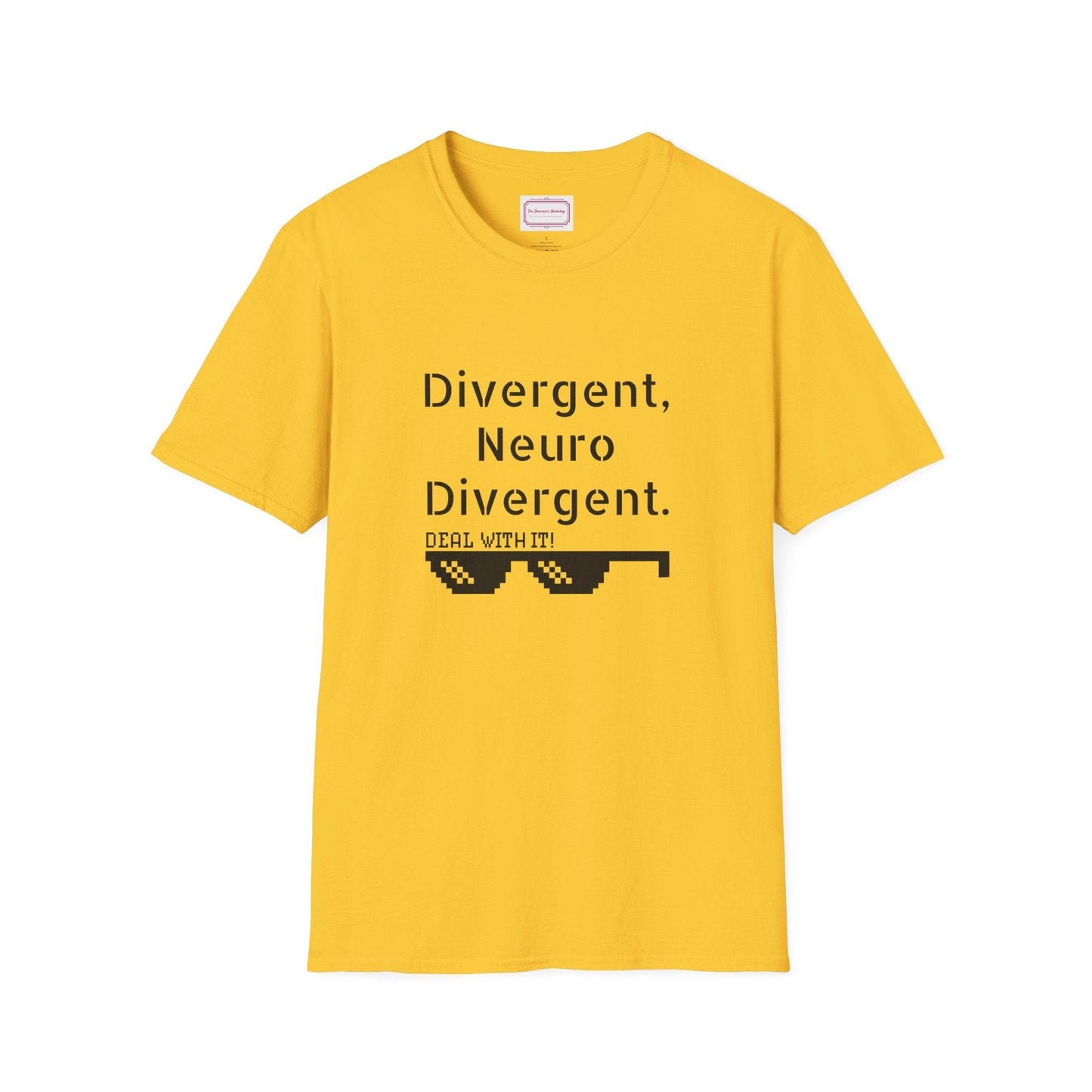 Divergent Neurodivergent T-Shirt - Unisex Softstyle Tee for Acceptance and Awareness - The Dreamer's Bookshop.