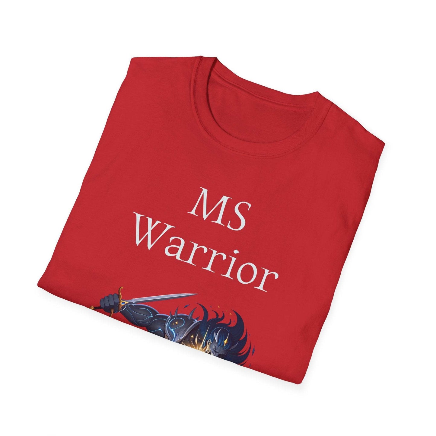 M.S. Warrior Unisex Softstyle T-Shirt - Empowering Graphic Tee for Women's Health Awareness - The Dreamer's Bookshop.