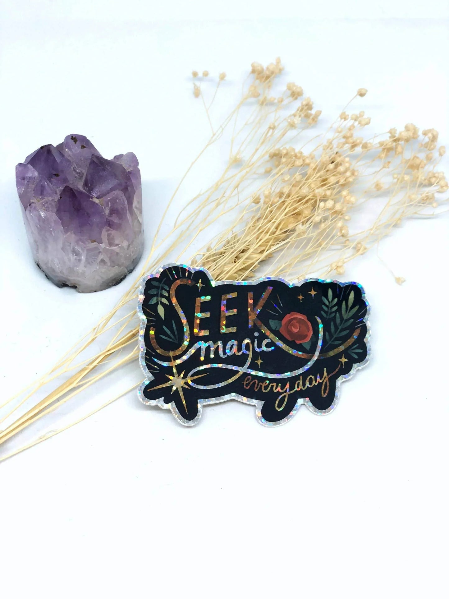 lesillustrationsdelou - Holografische sticker van Seek Magic voor elke dag - The Dreamer's Bookshop.