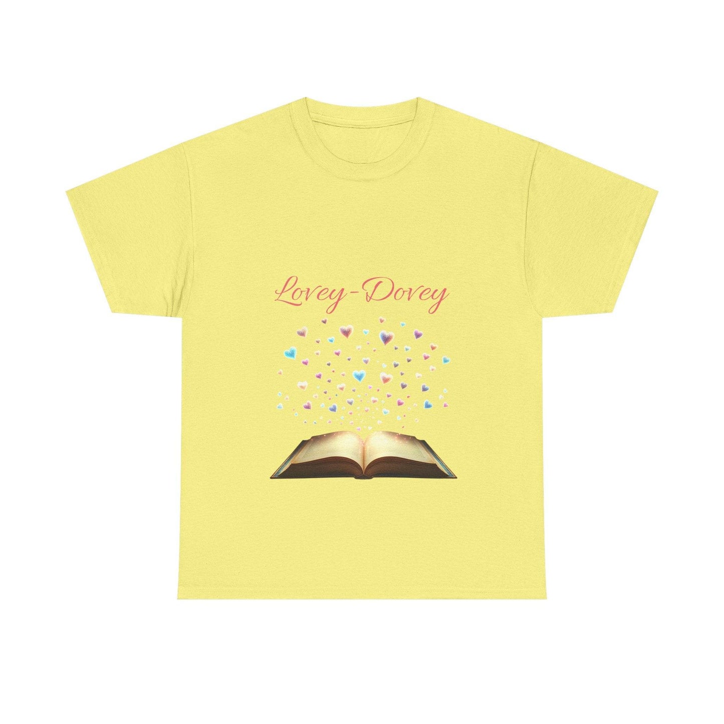 Lovey - Dovey - Unisex Heavy Cotton Tee - Sweet Romance - The Dreamer's Bookshop.