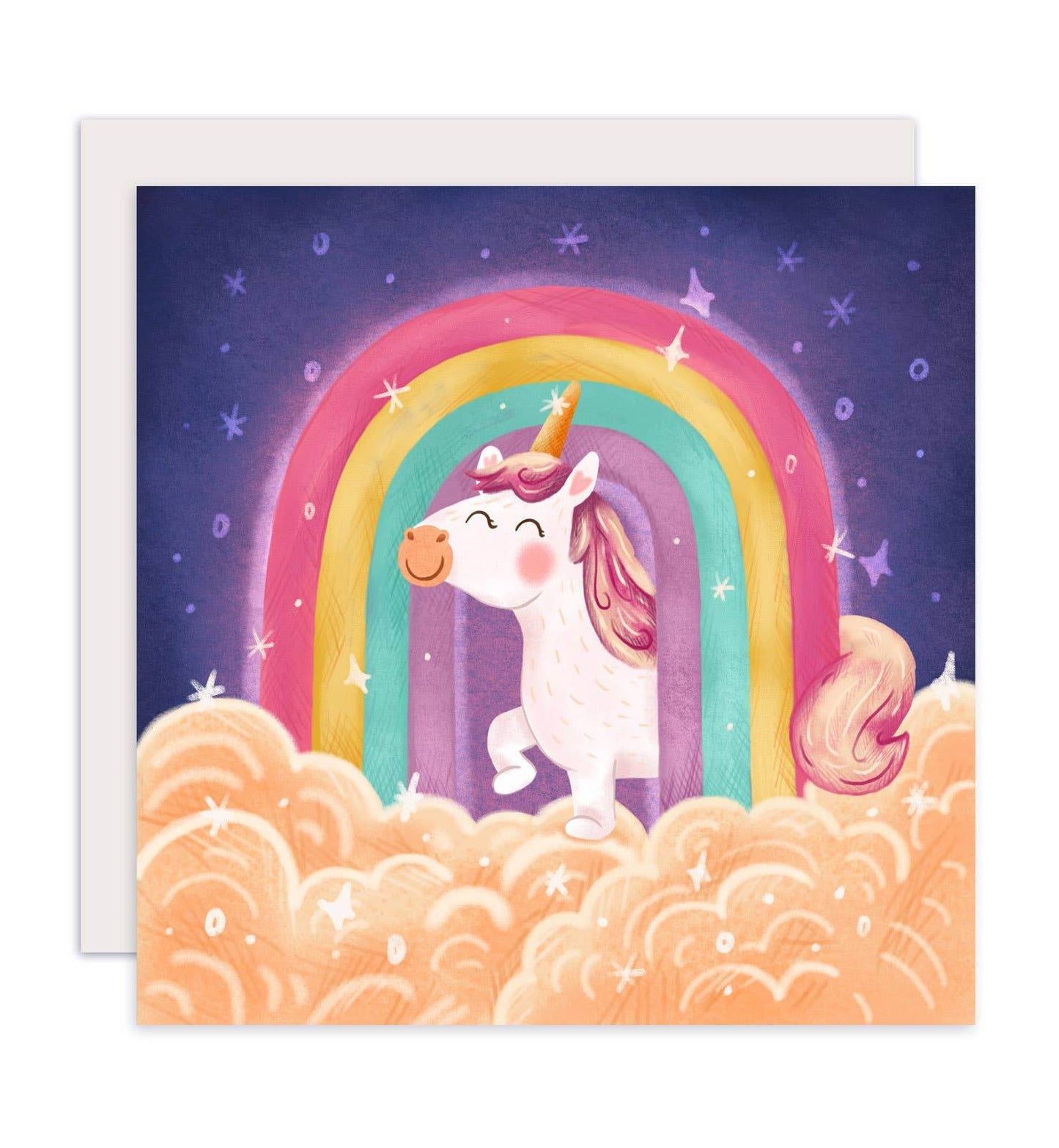 Aniet Illustration - Kaart verjaardag kind eenhoorn met regenboog - The Dreamer's Bookshop.