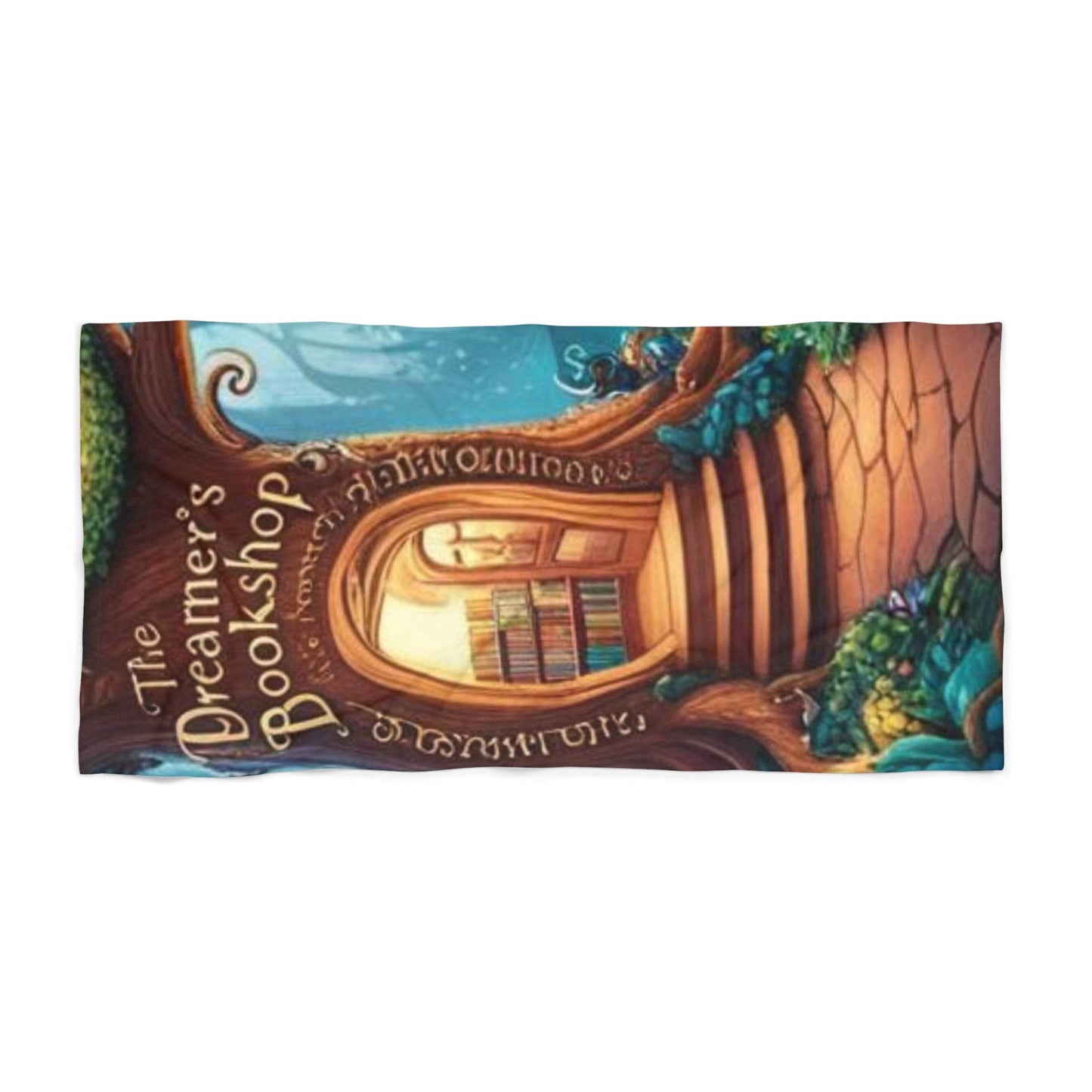 Dreamer's Bookshop Beach Towel - Enchanted Reading On The Shore - The Dreamer's Bookshop.