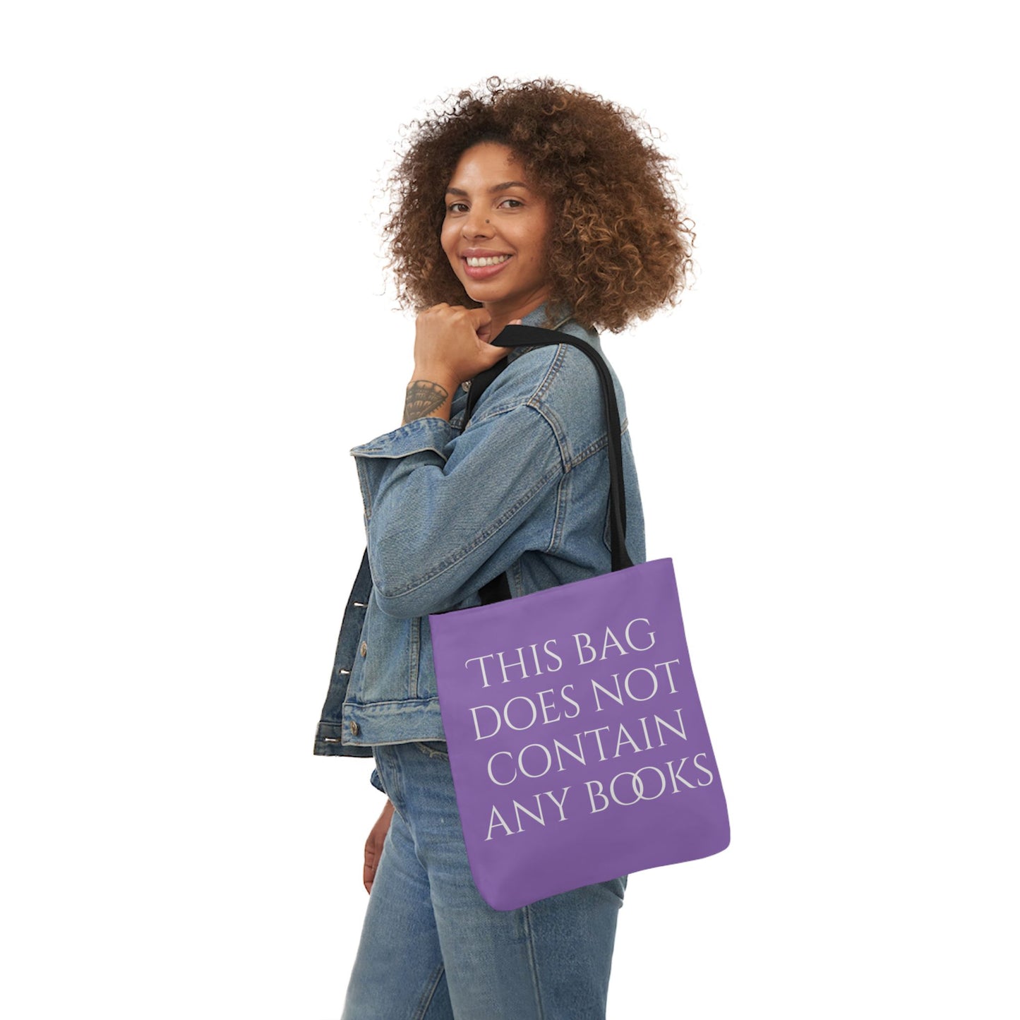 Funny Canvas Tote Bag - "This Bag Does Not Contain Any Books" - 5-Color Straps - The Dreamer's Bookshop.