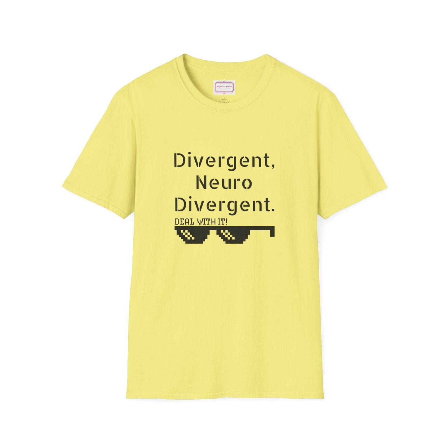 Divergent Neurodivergent T-Shirt - Unisex Softstyle Tee for Acceptance and Awareness - The Dreamer's Bookshop.