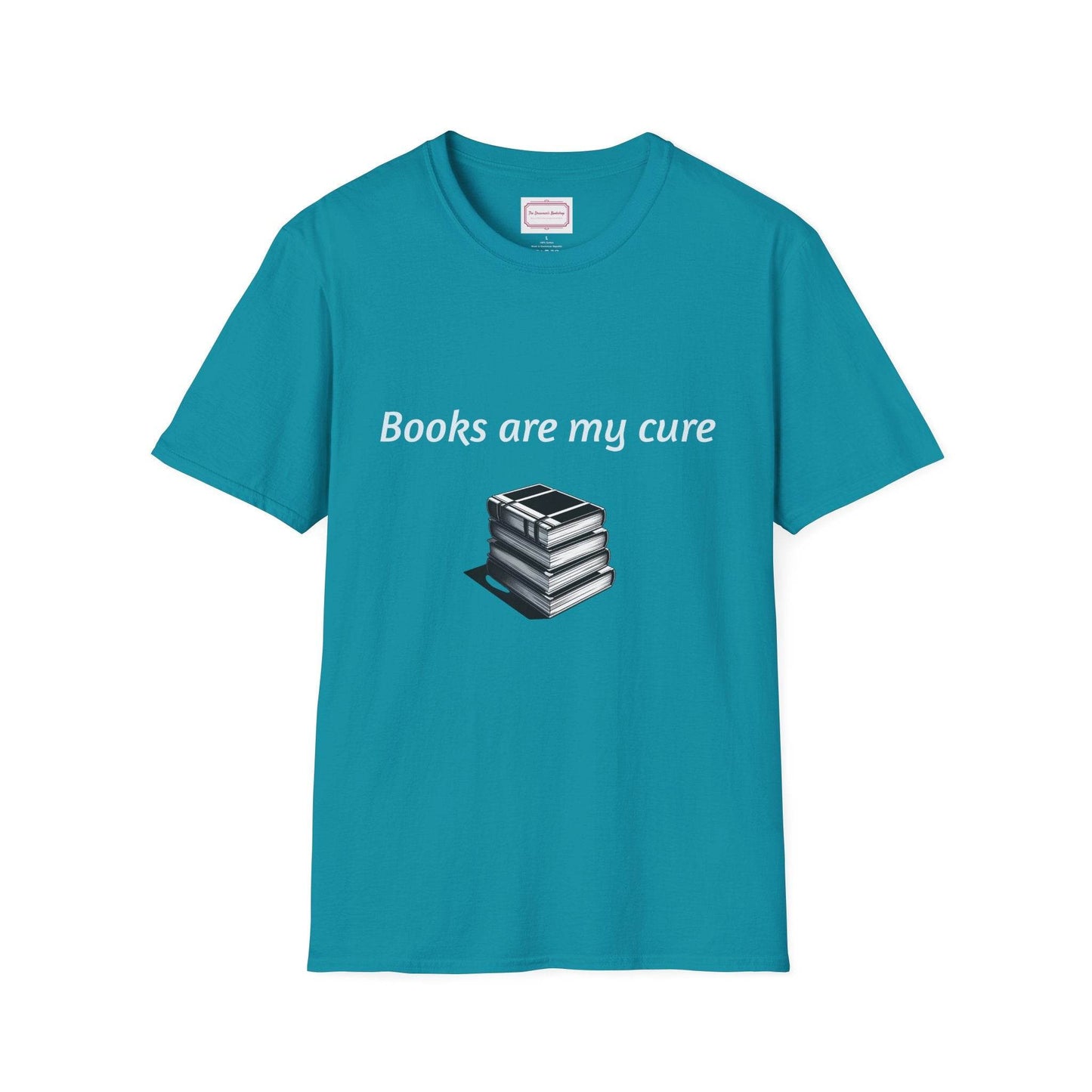 Inspirational Unisex Softstyle T-Shirt - Books are my cure - The Dreamer's Bookshop.