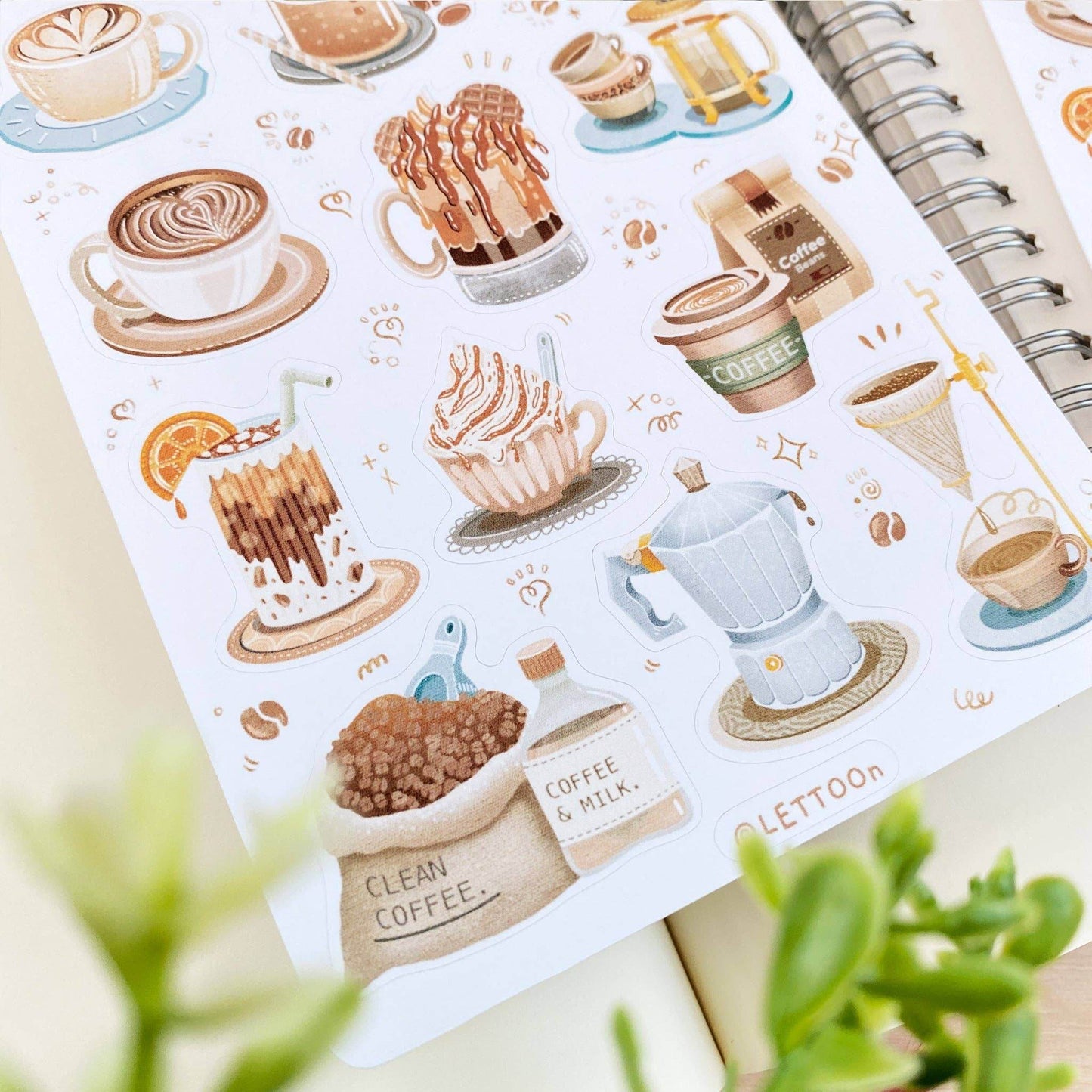 LETTOOn - Stickervel - Koffie - The Dreamer's Bookshop.