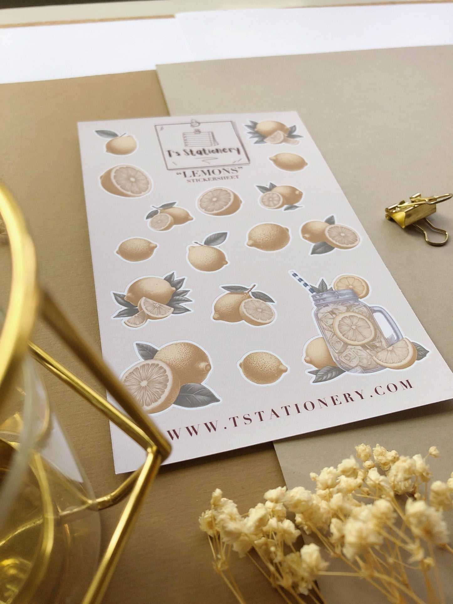 T's Stationery - Stickervel „Lemons” - The Dreamer's Bookshop.
