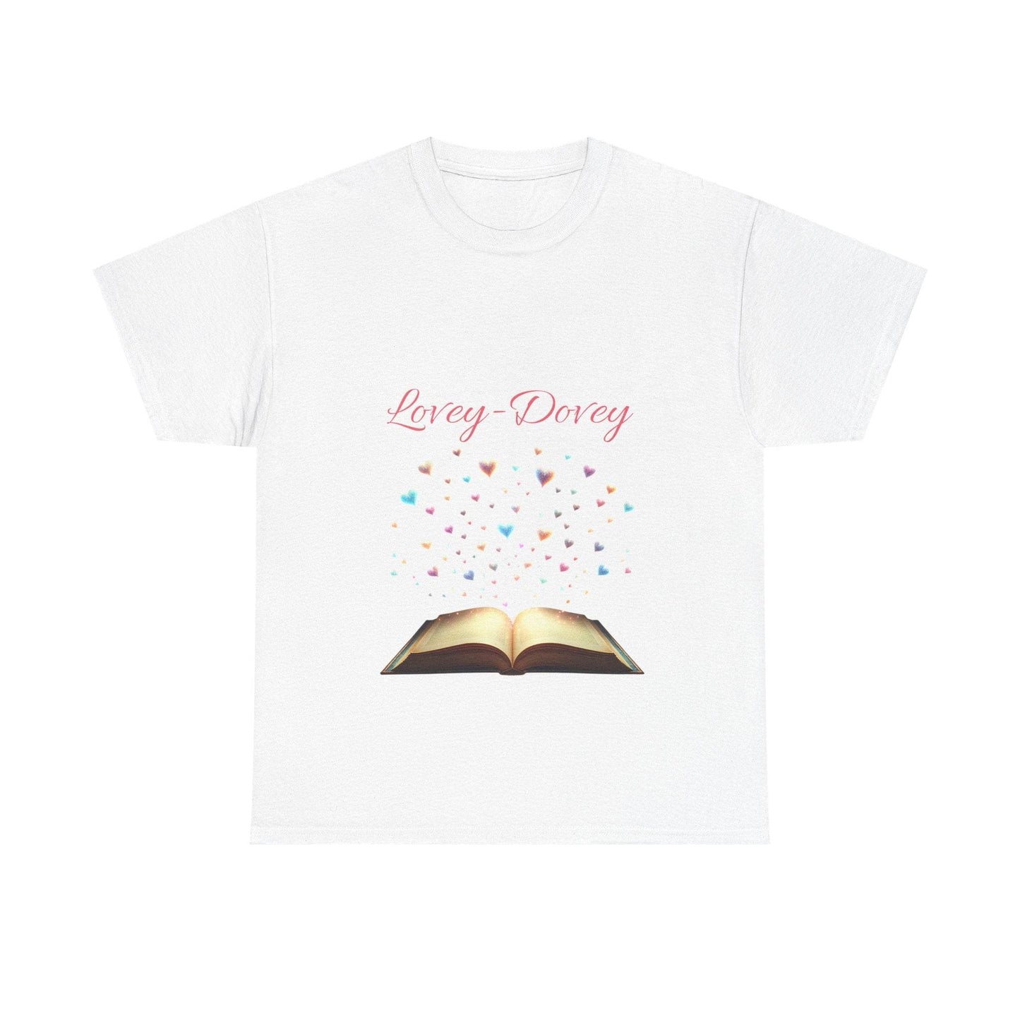 Lovey - Dovey - Unisex Heavy Cotton Tee - Sweet Romance - The Dreamer's Bookshop.