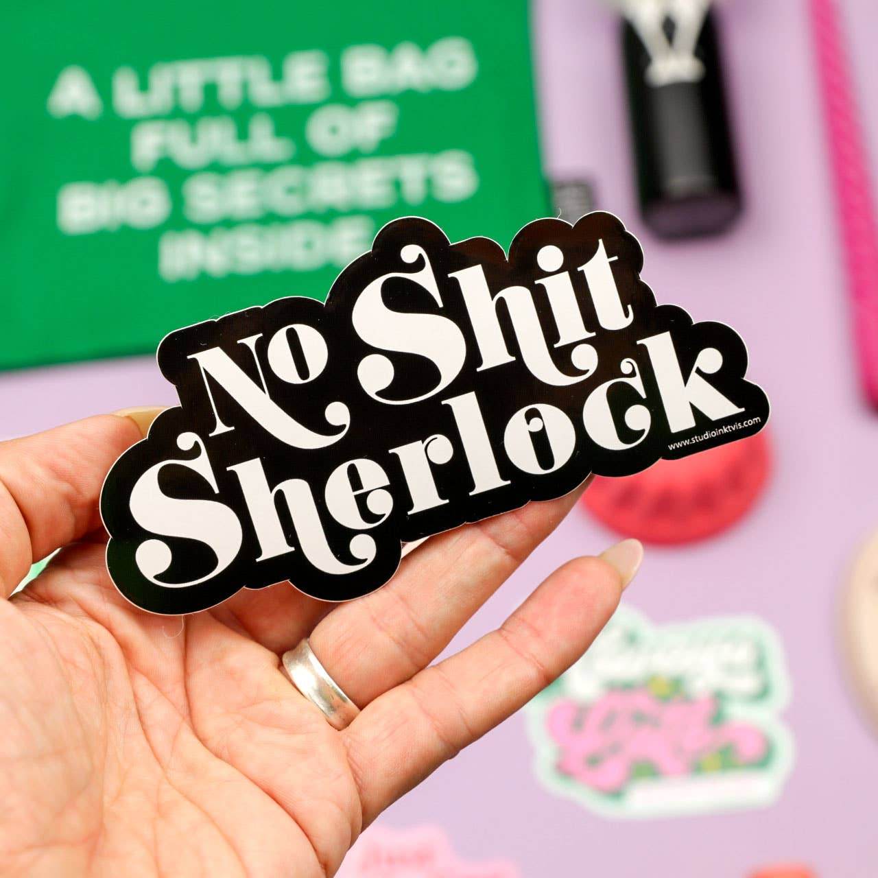 Studio Inktvis - Geen shit-sherlock-sticker - The Dreamer's Bookshop.