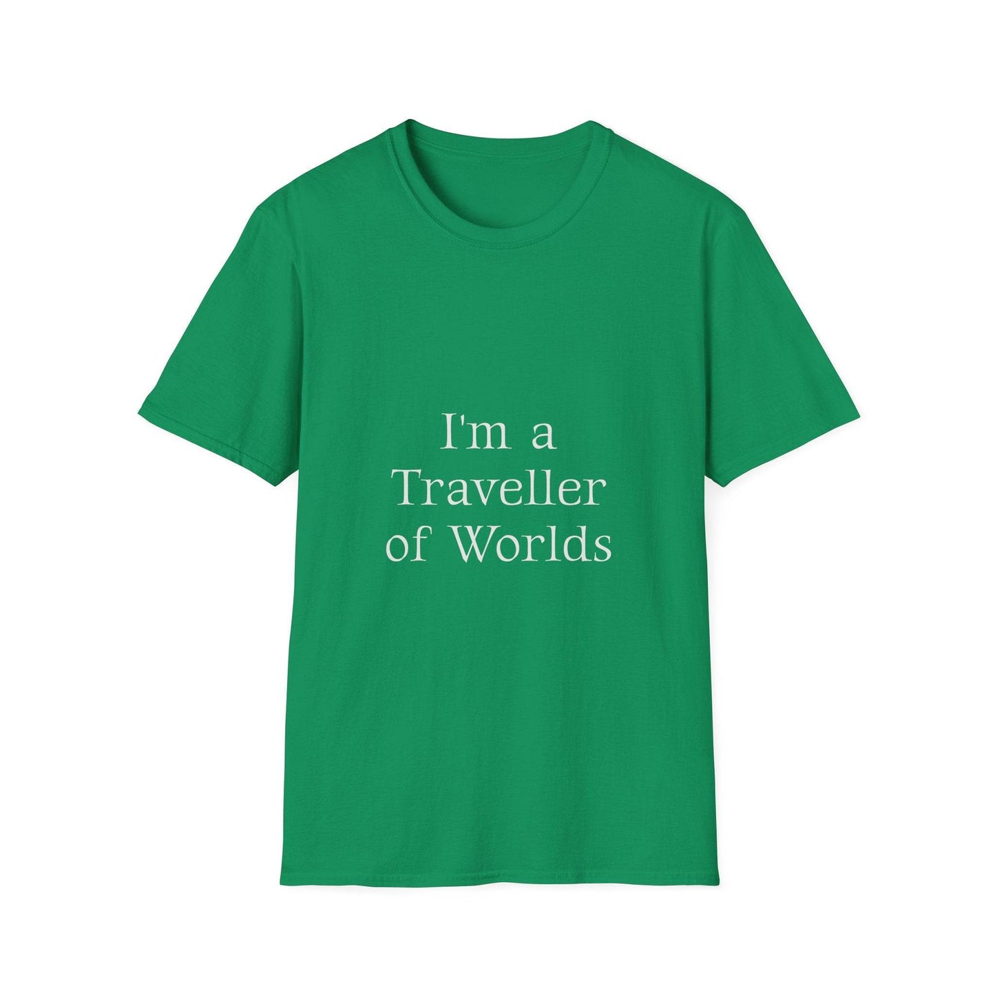 Unisex Softstyle T-Shirt - 'I'm a Traveller of Worlds' & 'Books Take Me Places Far & Beyond' - The Dreamer's Bookshop.