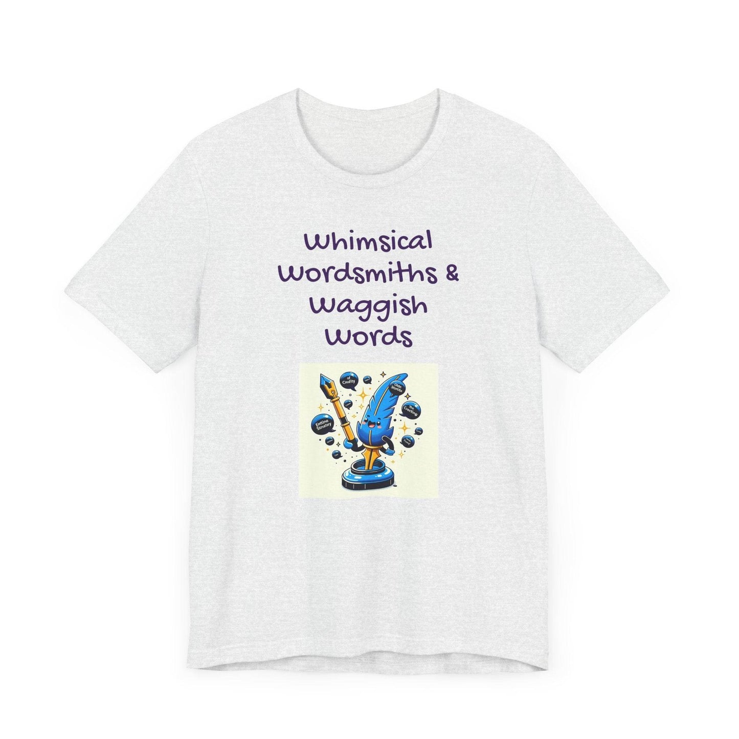 Whimsical Wordsmiths Short Sleeve Tee - Creative Gift for Writers - The Dreamer's Bookshop.