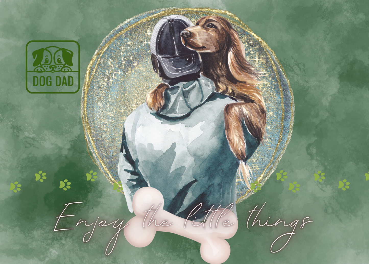 The Dreamer's Bookshop "Dog dad" Enjoy Little Things Card - The Dreamer's Bookshop.