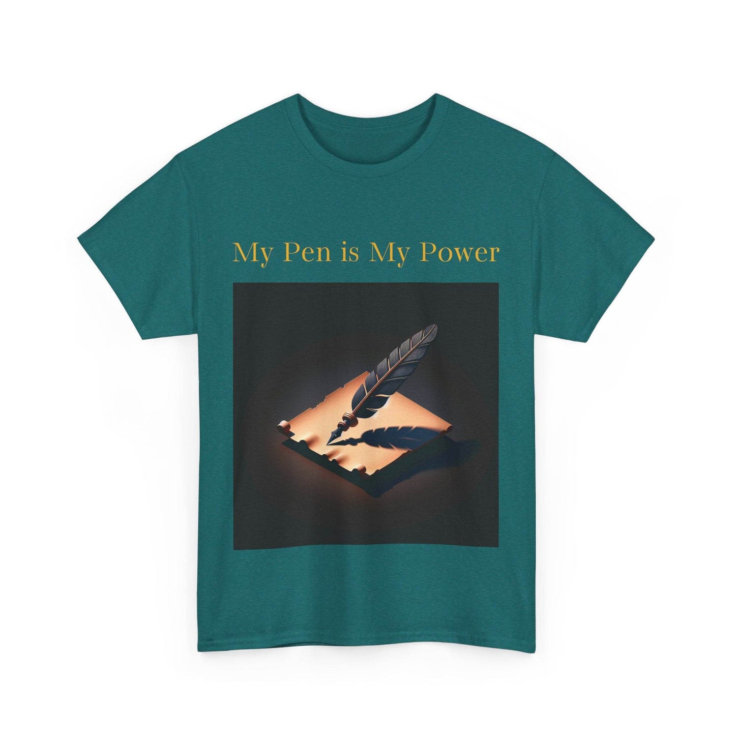 My Pen is My Power Unisex Heavy Cotton Tee - Creative Writer's Apparel - The Dreamer's Bookshop.