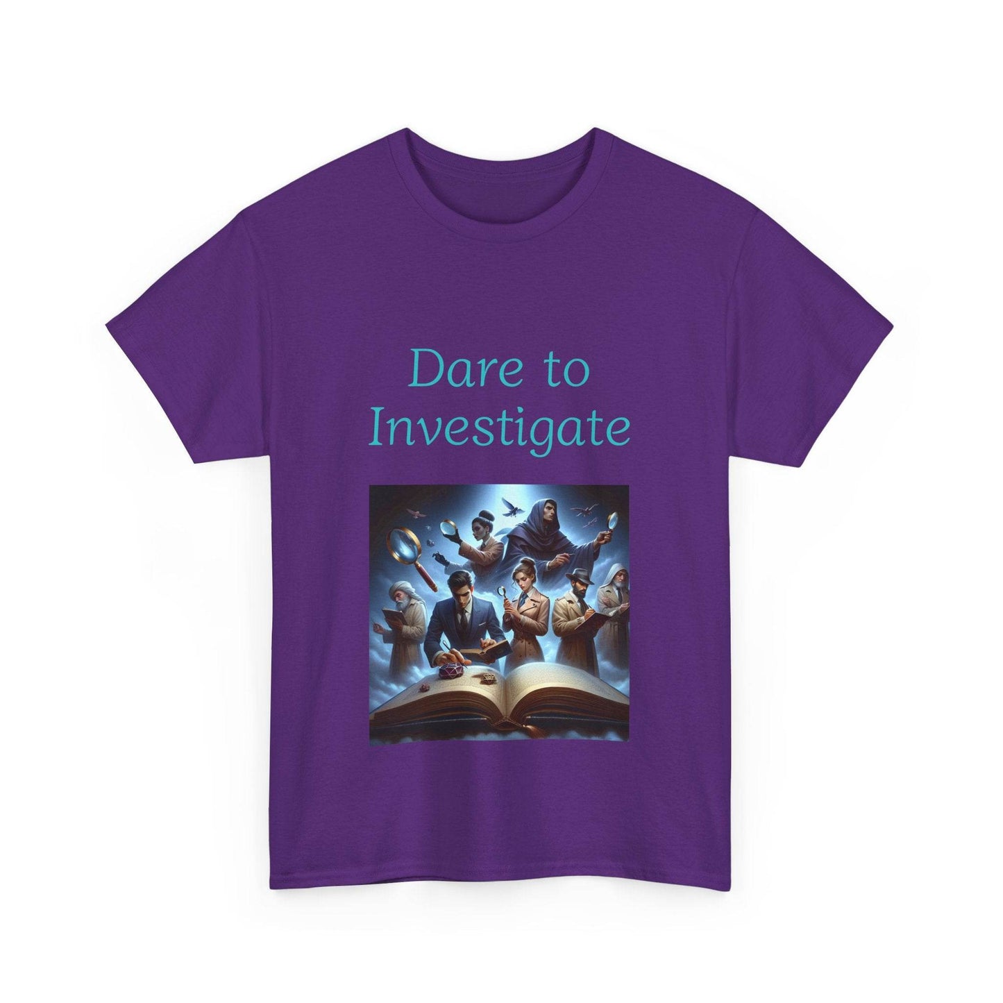 Investigate - Unisex Heavy Cotton Tee - Crime/Mystery Books - The Dreamer's Bookshop.