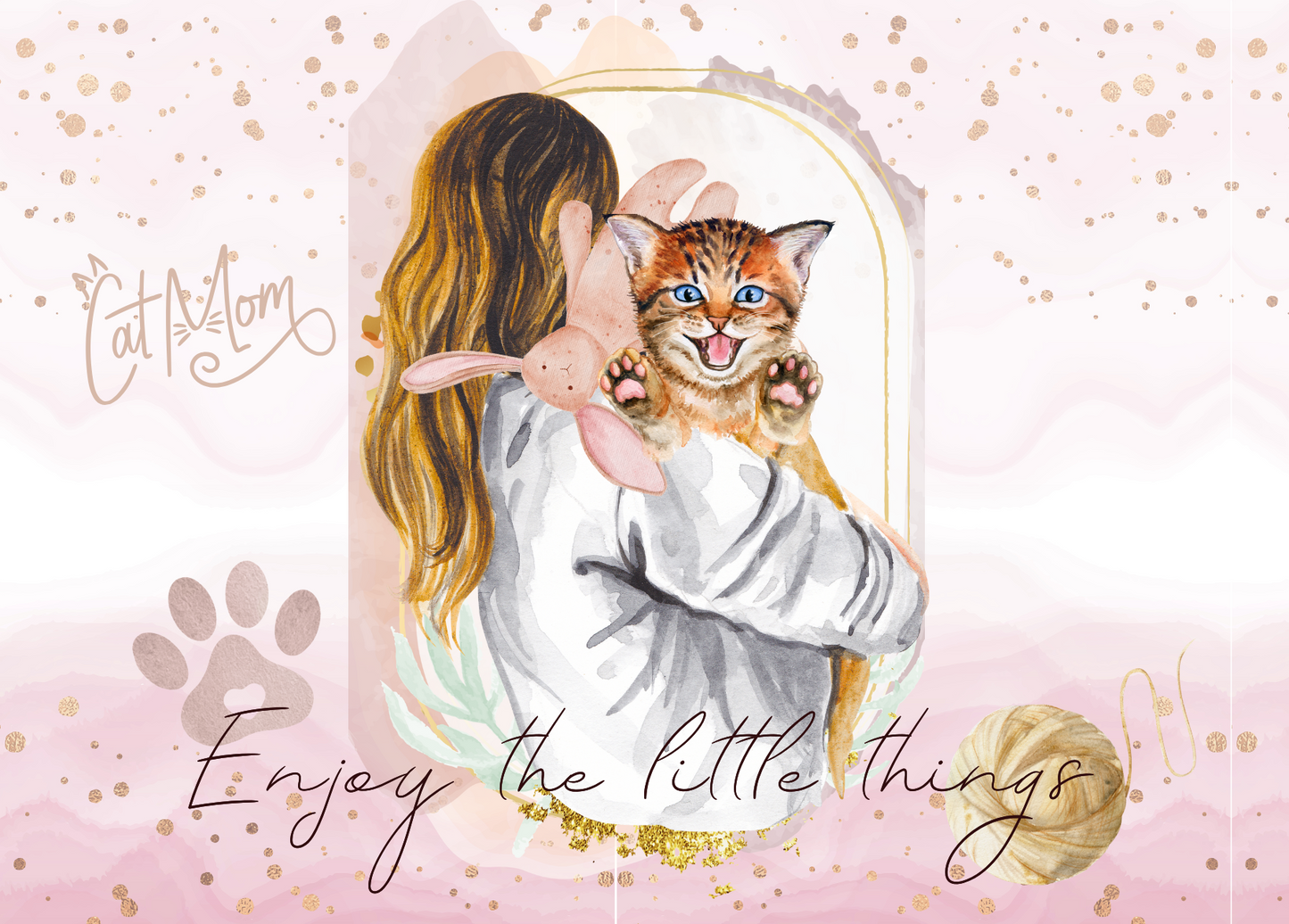 The Dreamer's Bookshop "Cat Mom" Enjoy Little Things Card - The Dreamer's Bookshop.