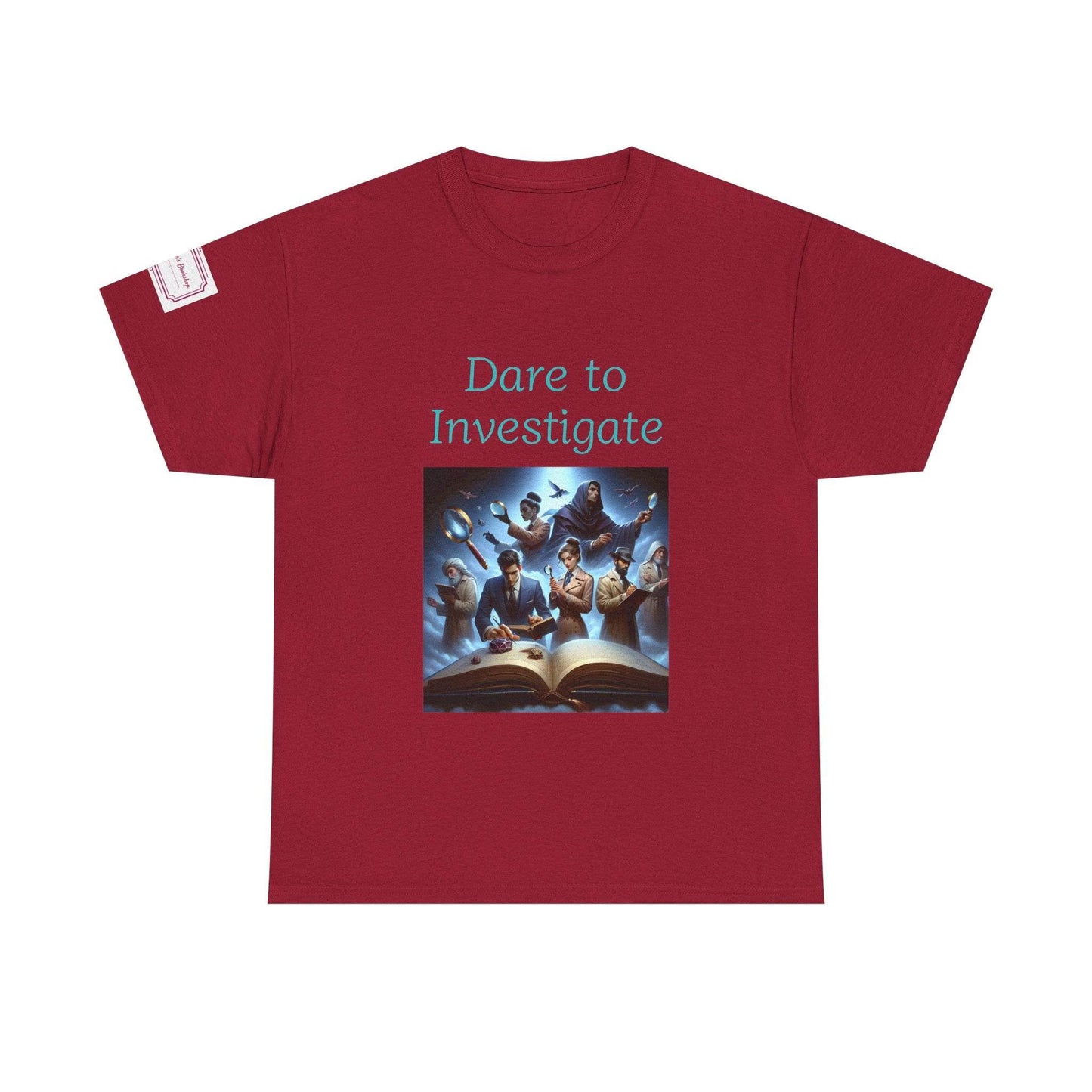 Investigate - Graphic Unisex Heavy Cotton Tee - Crime/Mystery Books - The Dreamer's Bookshop.