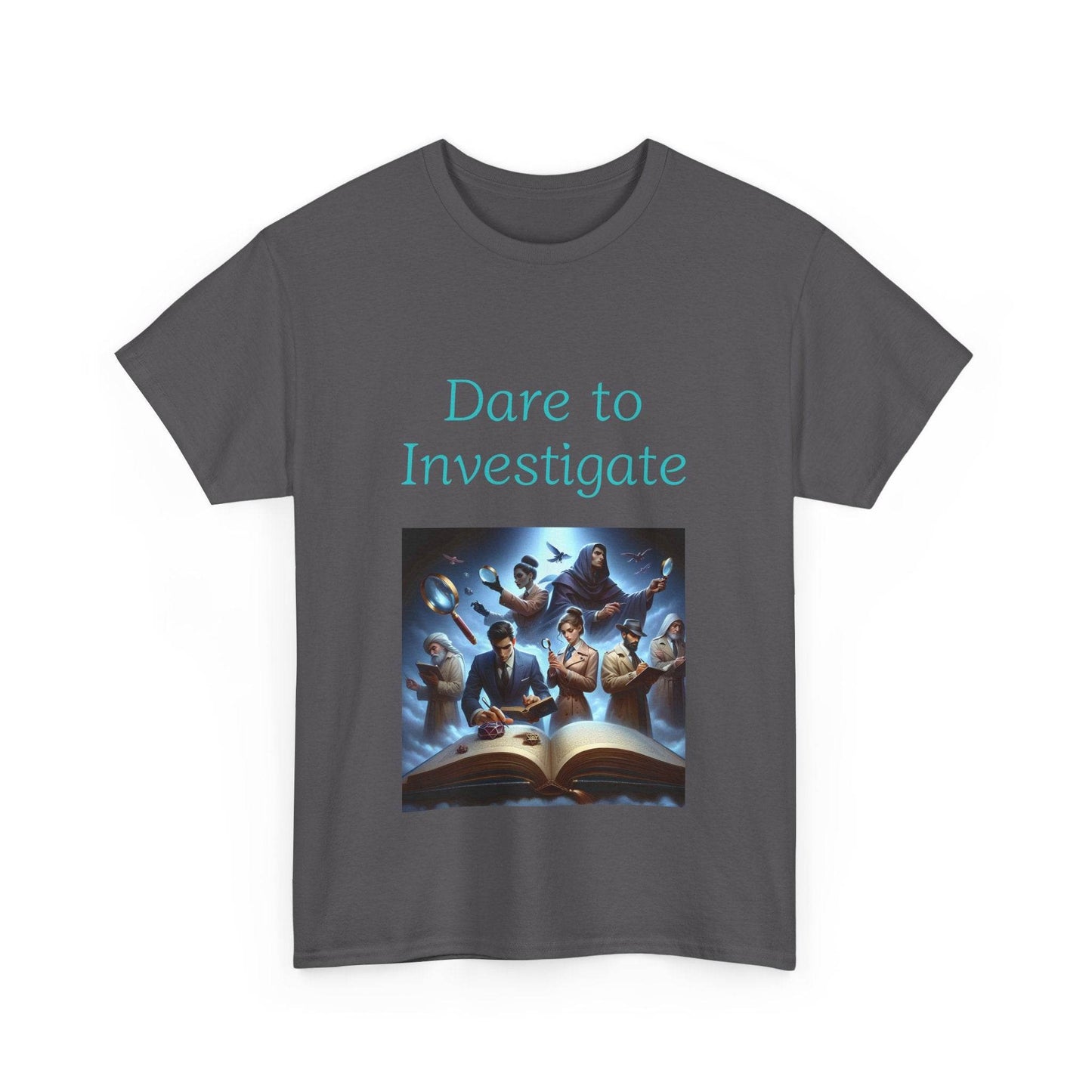 Investigate - Unisex Heavy Cotton Tee - Crime/Mystery Books - The Dreamer's Bookshop.