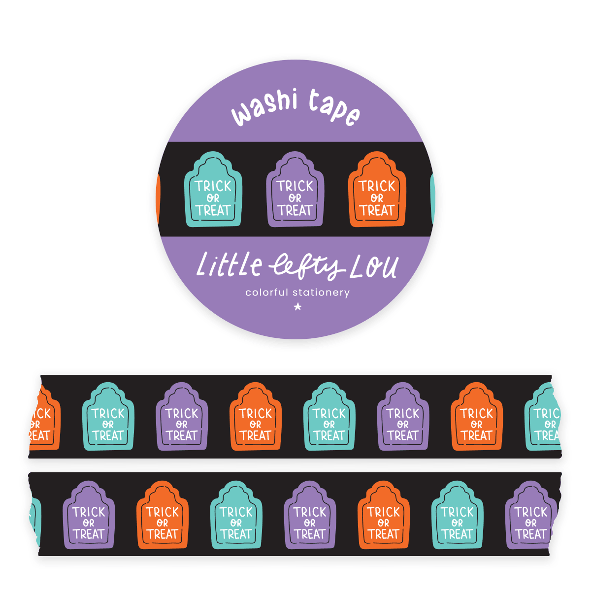 Little Lefty Lou - Gravestones zwarte washitape - The Dreamer's Bookshop.