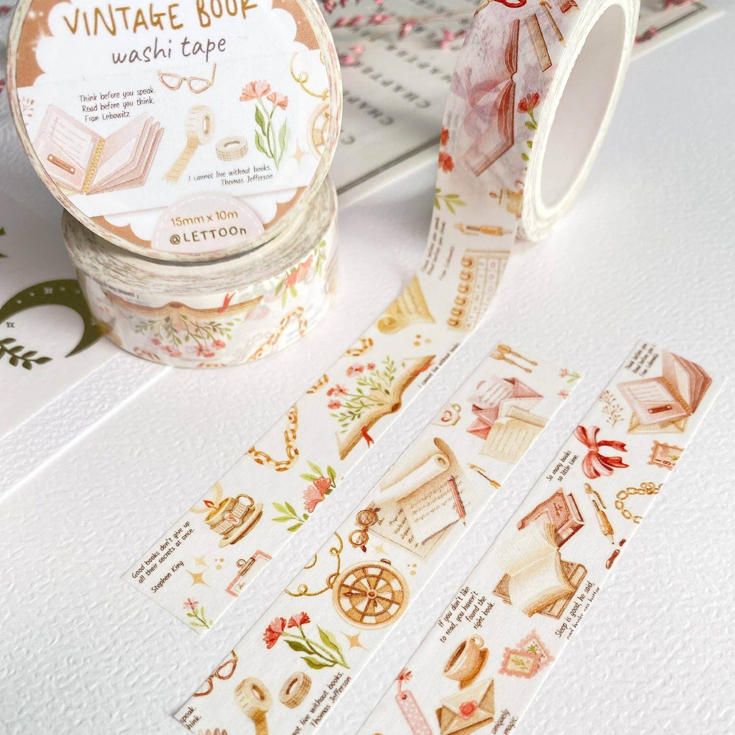 LETTOOn - Washi Tape - Vintage boek - The Dreamer's Bookshop.