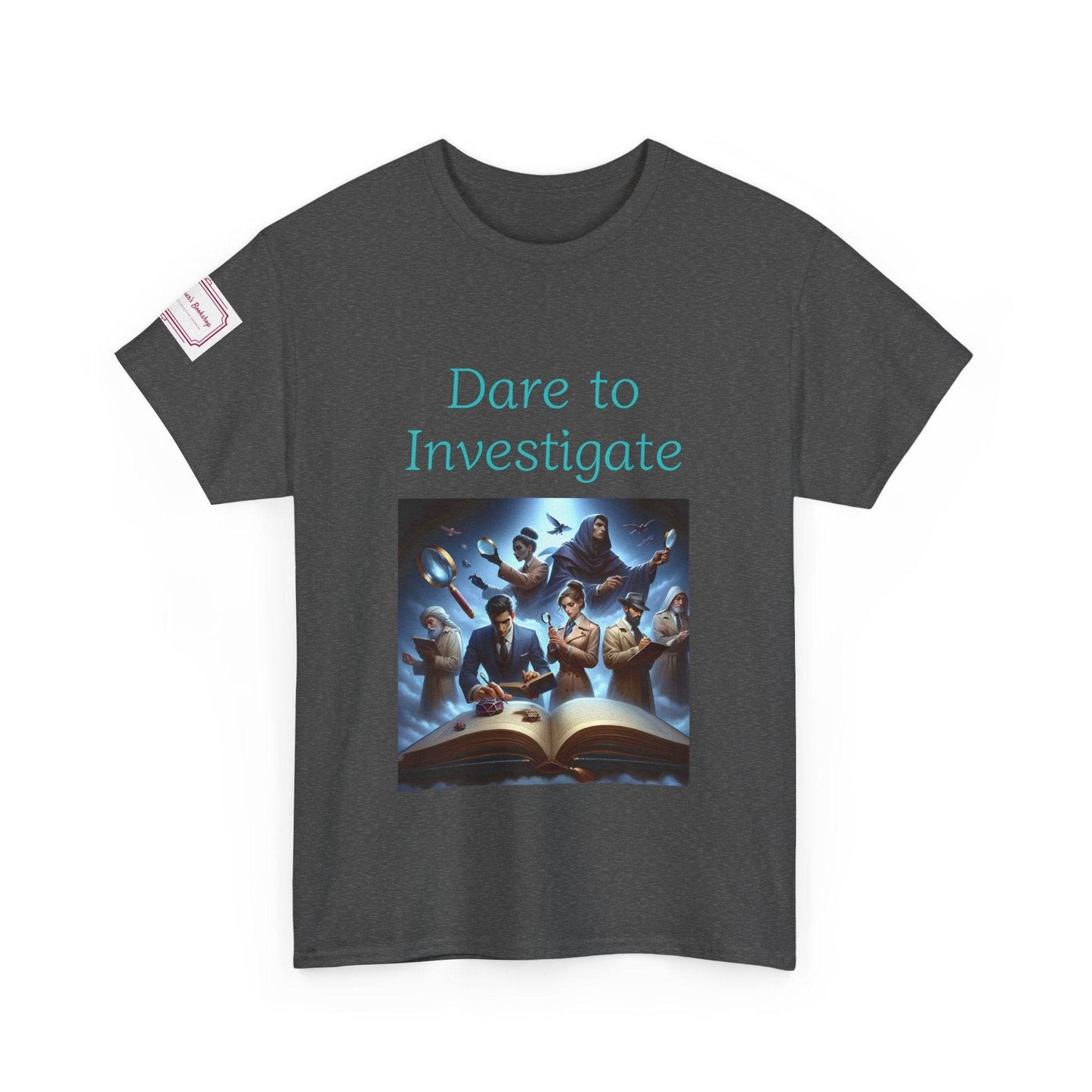 Investigate - Graphic Unisex Heavy Cotton Tee - Crime/Mystery Books - The Dreamer's Bookshop.
