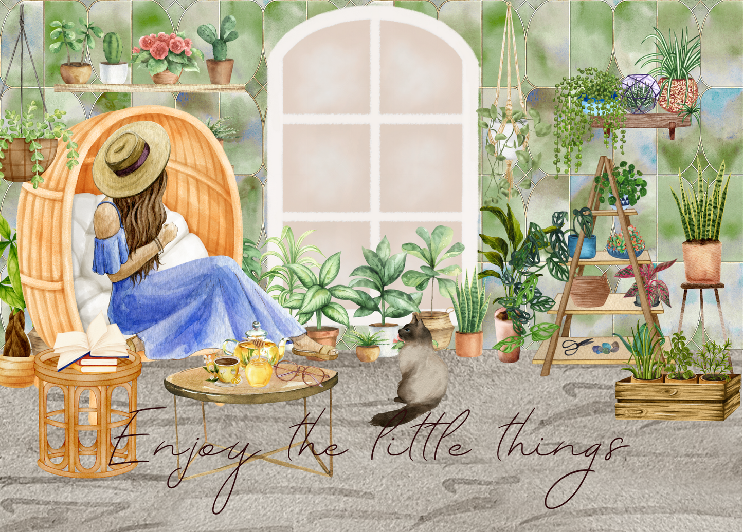 The Dreamer's Bookshop "Plant Lady" Enjoy Little Things Card - The Dreamer's Bookshop.