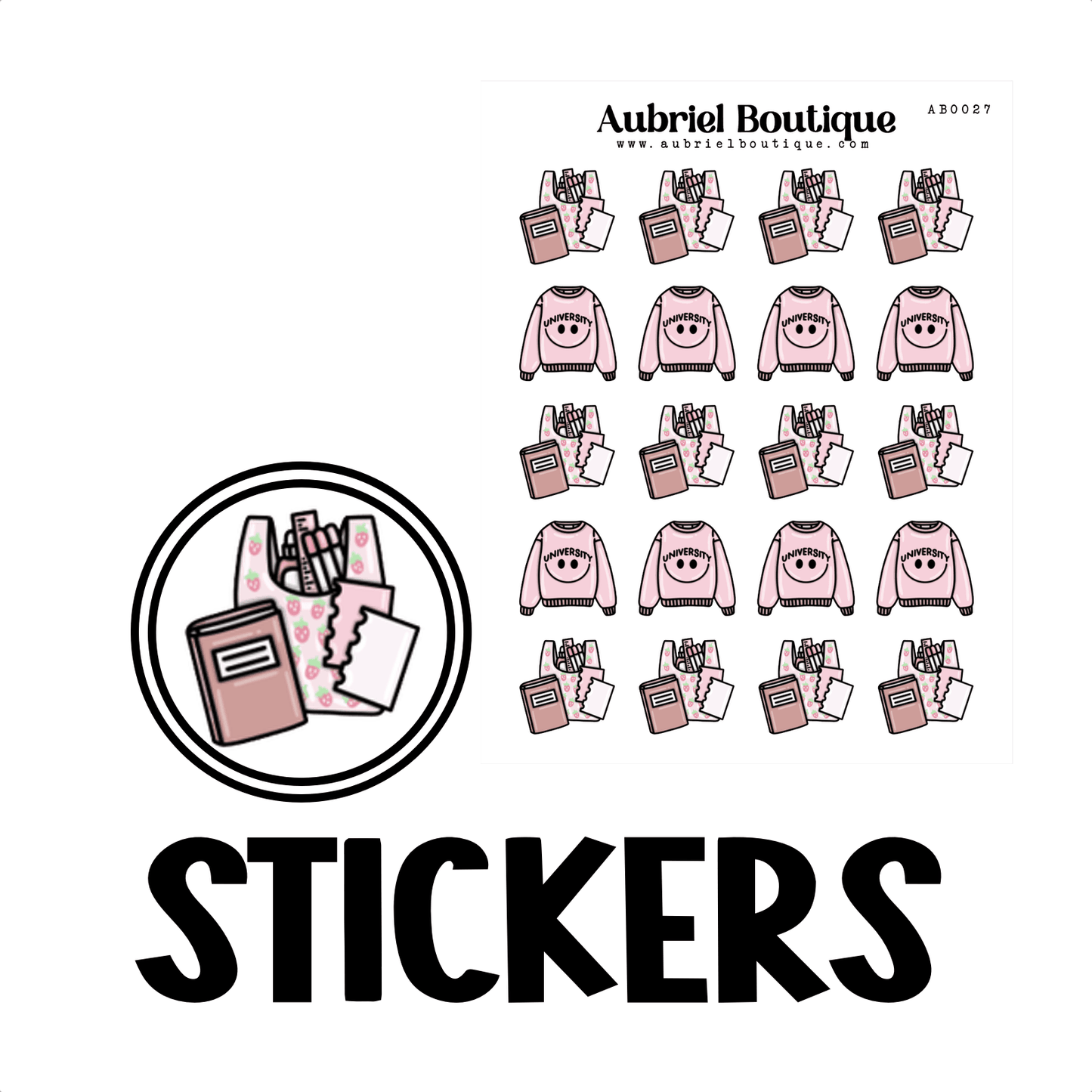 BRIEFPAPIER, plannerstickers — AB0027 - The Dreamer's Bookshop.
