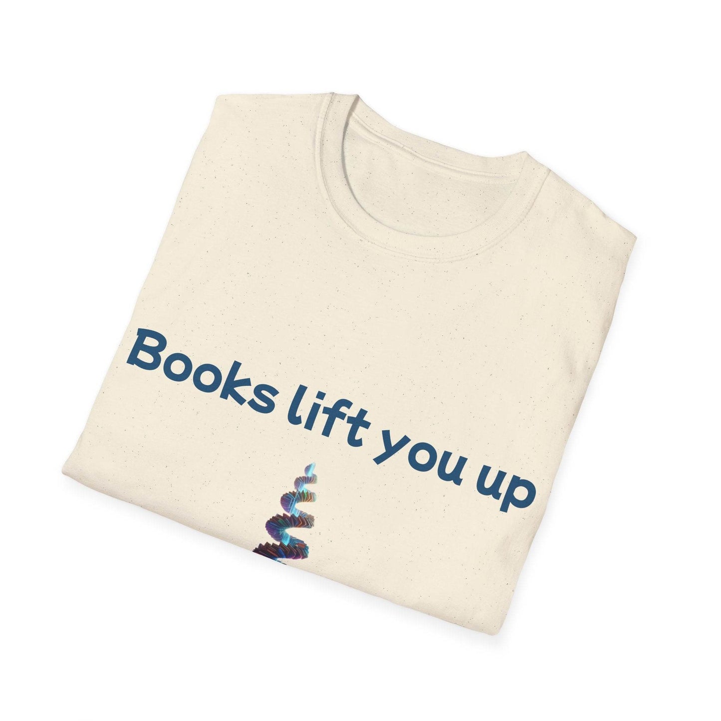 Inspirational Unisex Softstyle T-Shirt - Books Lift You Up - The Dreamer's Bookshop.