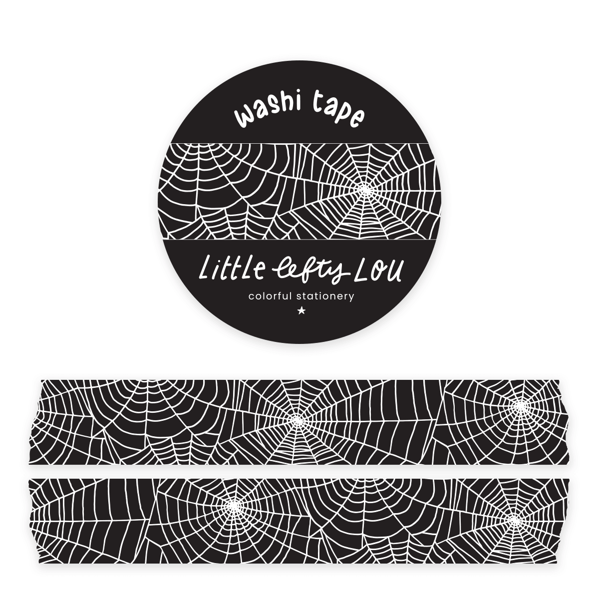 Little Lefty Lou - Spiderweb zwarte washitape - The Dreamer's Bookshop.