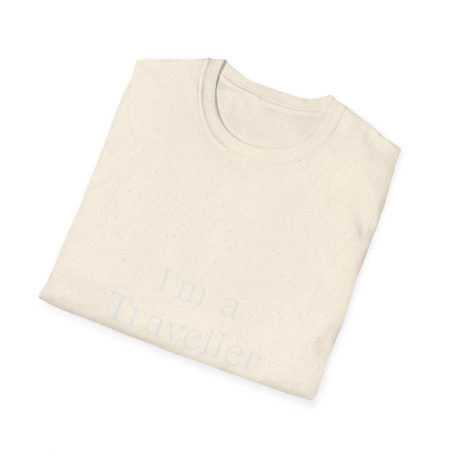 Unisex Softstyle T-Shirt - 'I'm a Traveller of Worlds' & 'Books Take Me Places Far & Beyond' - The Dreamer's Bookshop.