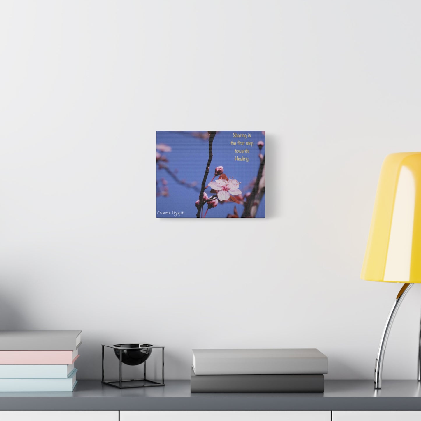 Inspirational Flower Canvas Print - "Sharing is the First Step Towards Healing" - The Dreamer's Bookshop.