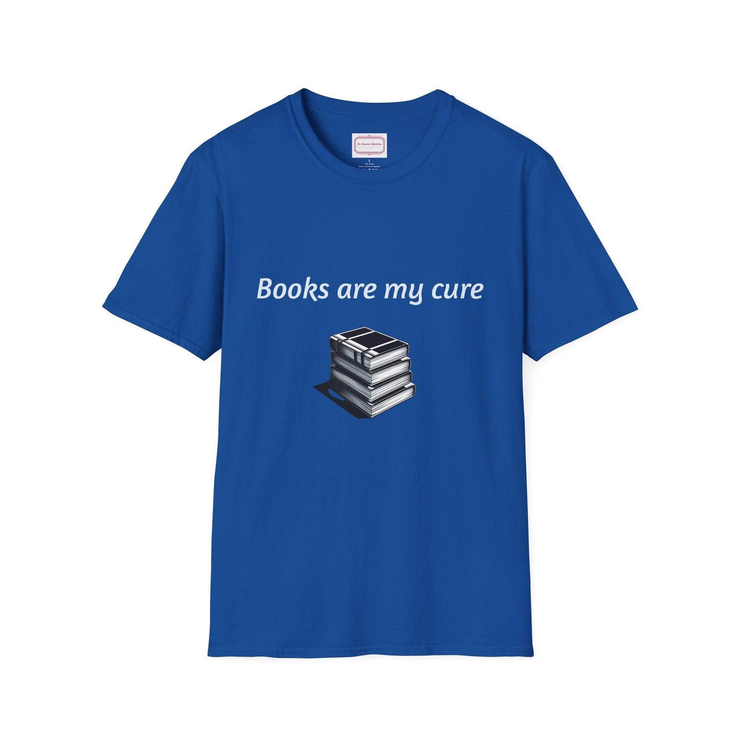 Inspirational Unisex Softstyle T-Shirt - Books are my cure - The Dreamer's Bookshop.